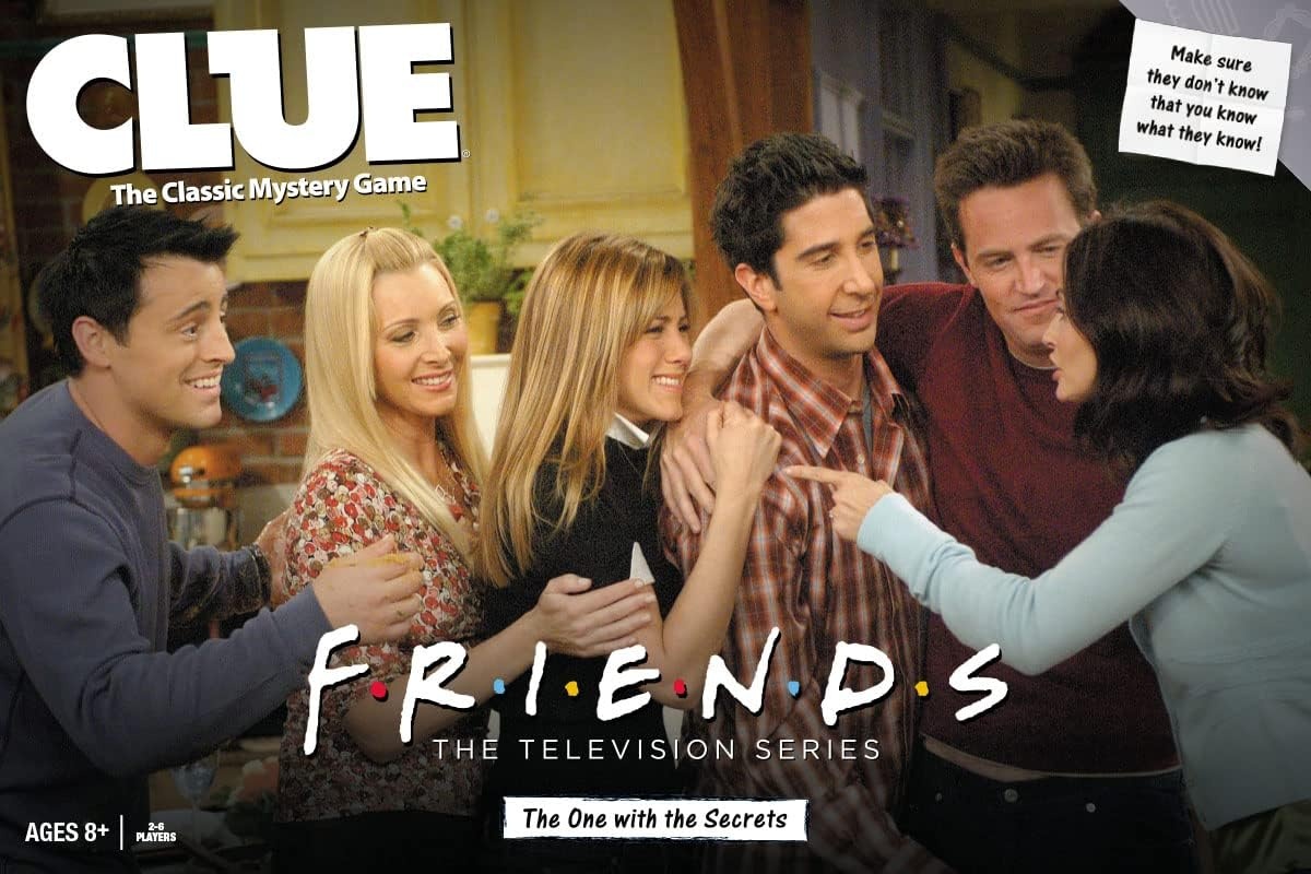 image:imageCLUE Friends Solve the Mystery in This Collectible Clue Game Featuring Characters amp Locations from Friends TV Sitcom Series OfficiallyLicensed Friends TV Show Game amp Merchandise