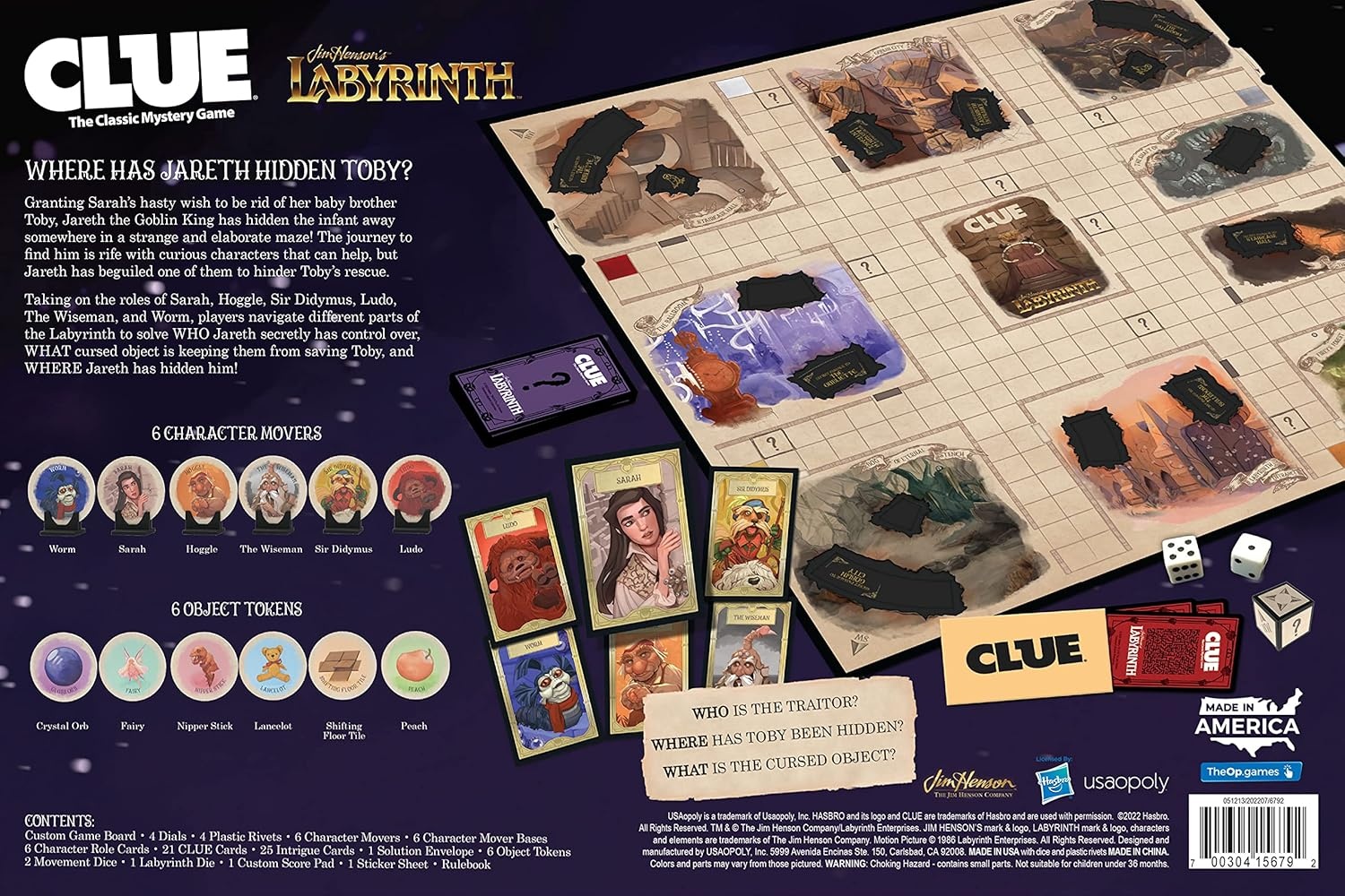 image:imageCLUE Labyrinth Solve The Mystery Who Does Jareth Control Where is Toby and What Object is Used Collectible Clue Game Based on Jim Hensons Labyrinth OfficiallyLicensed Game