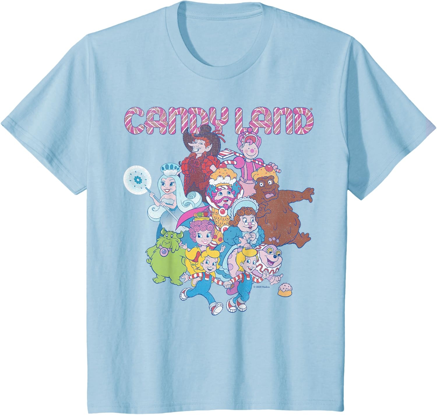 image:imageCandy Land Retro Game Characters Group Shot Logo TShirtBaby Blue
