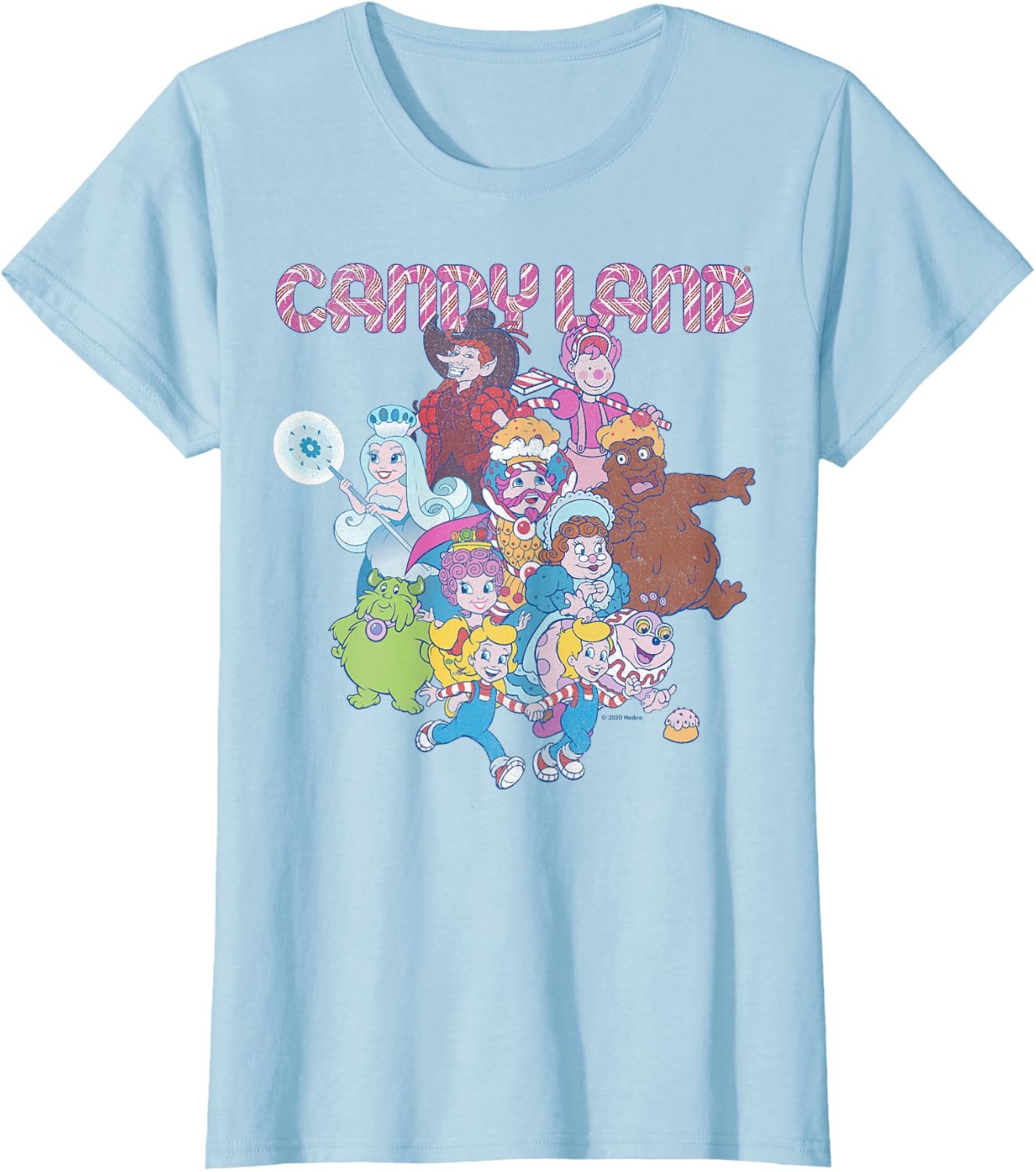 image:imageCandy Land Retro Game Characters Group Shot Logo TShirtBaby Blue