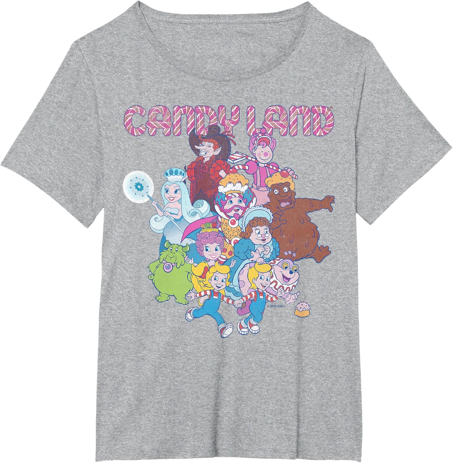 image:imageCandy Land Retro Game Characters Group Shot Logo TShirtHeather Grey