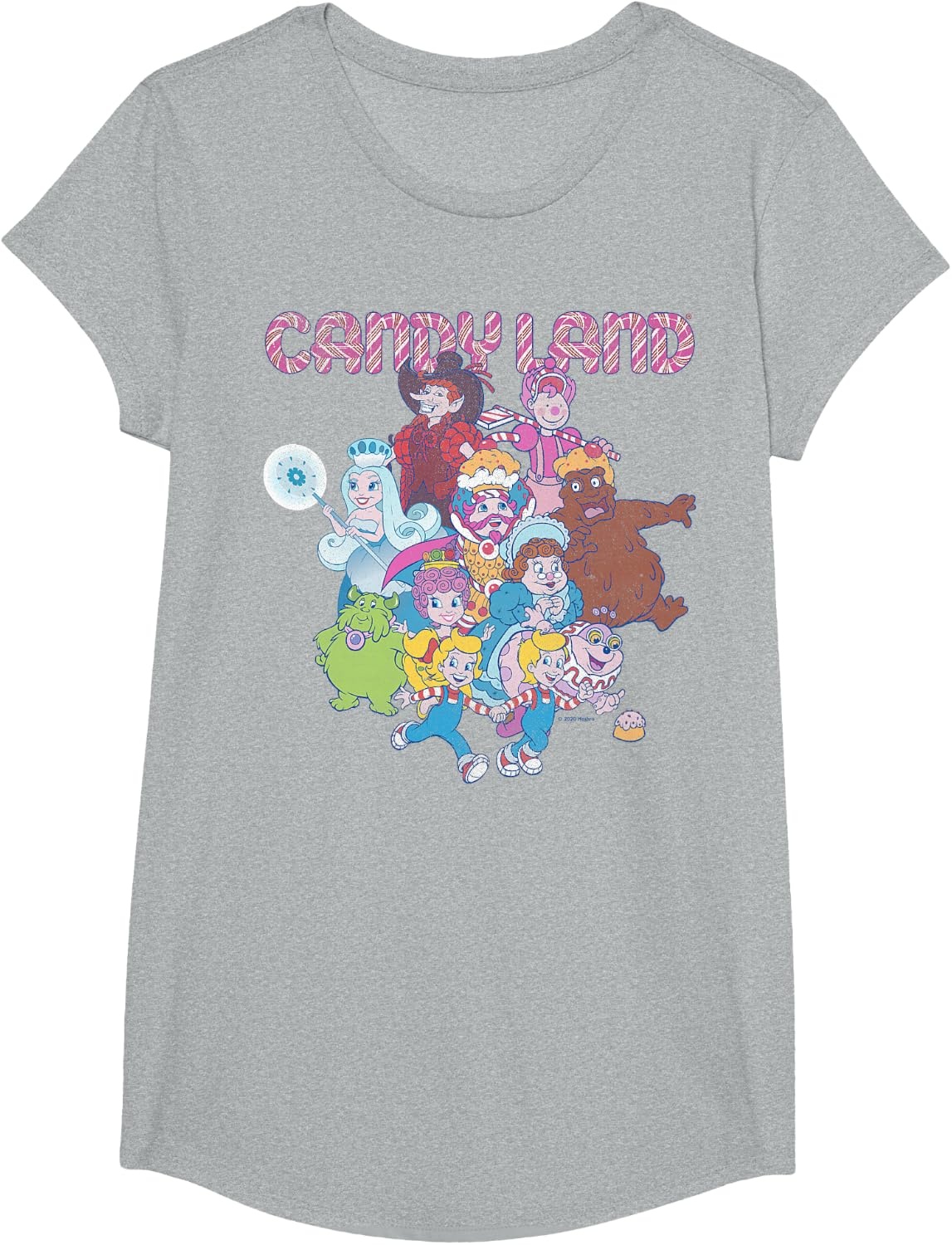 image:imageCandy Land Retro Game Characters Group Shot Logo TShirtHeather Grey