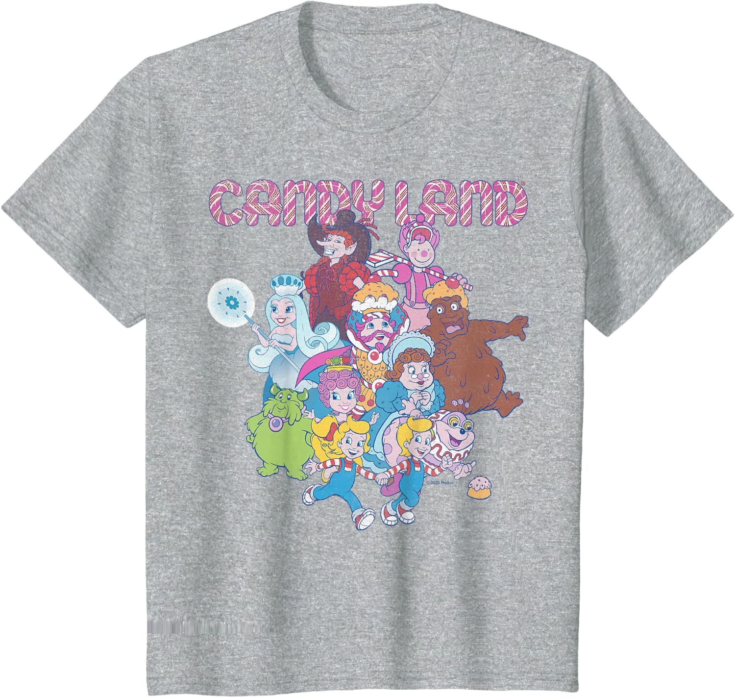 image:imageCandy Land Retro Game Characters Group Shot Logo TShirtHeather Grey