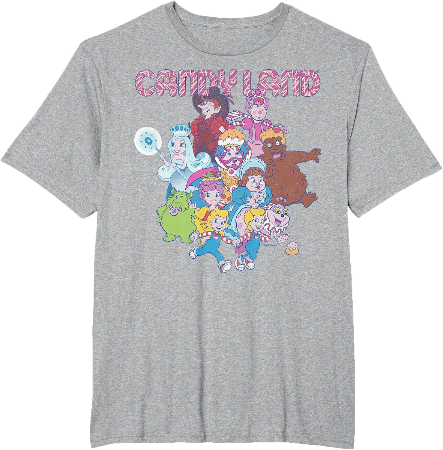 image:imageCandy Land Retro Game Characters Group Shot Logo TShirtHeather Grey