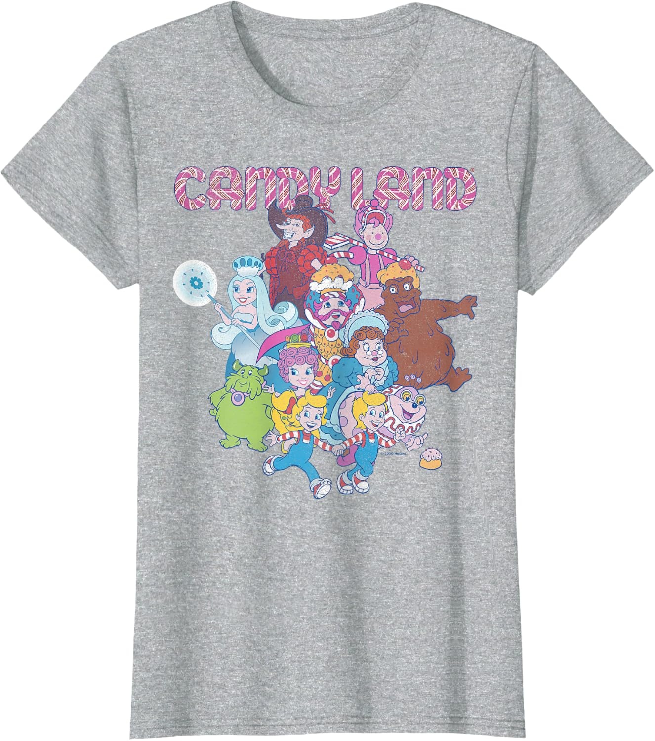 image:imageCandy Land Retro Game Characters Group Shot Logo TShirtHeather Grey