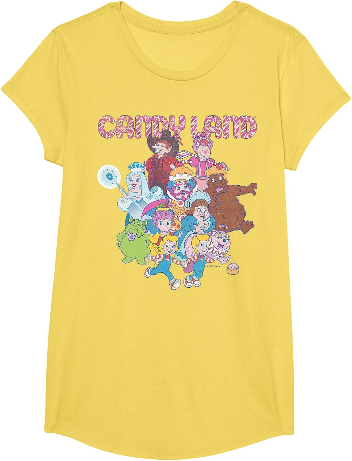 image:imageCandy Land Retro Game Characters Group Shot Logo TShirtLemon Yellow