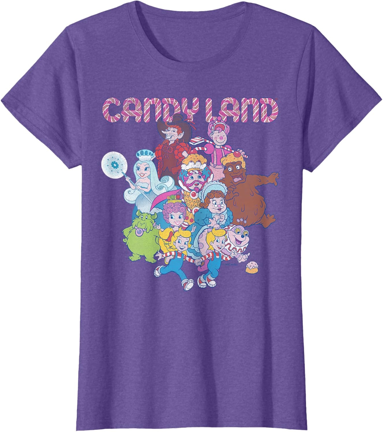 image:imageCandy Land Retro Game Characters Group Shot Logo TShirtPurple Heather
