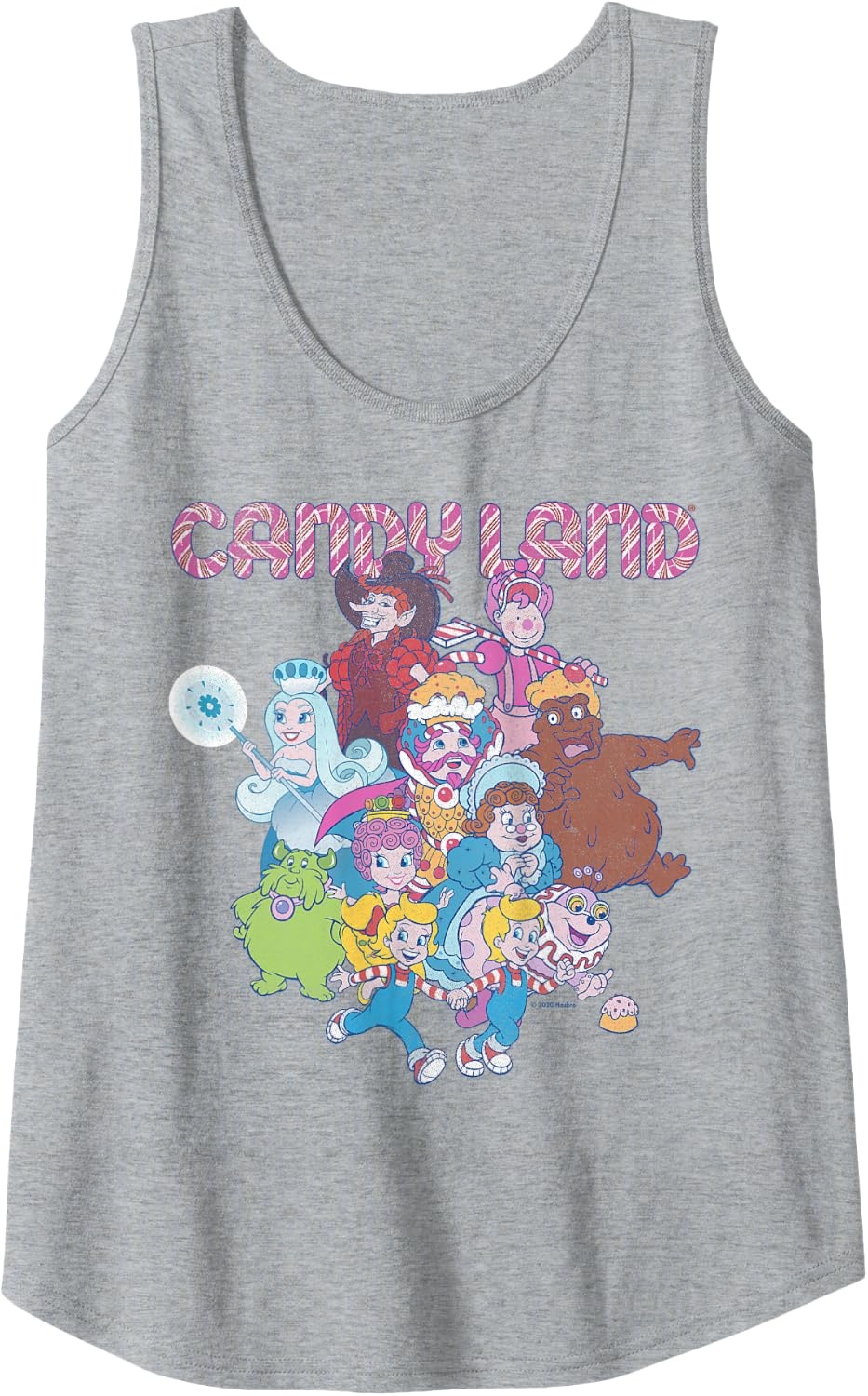 image:imageCandy Land Retro Game Characters Group Shot Logo Tank TopHeather Grey