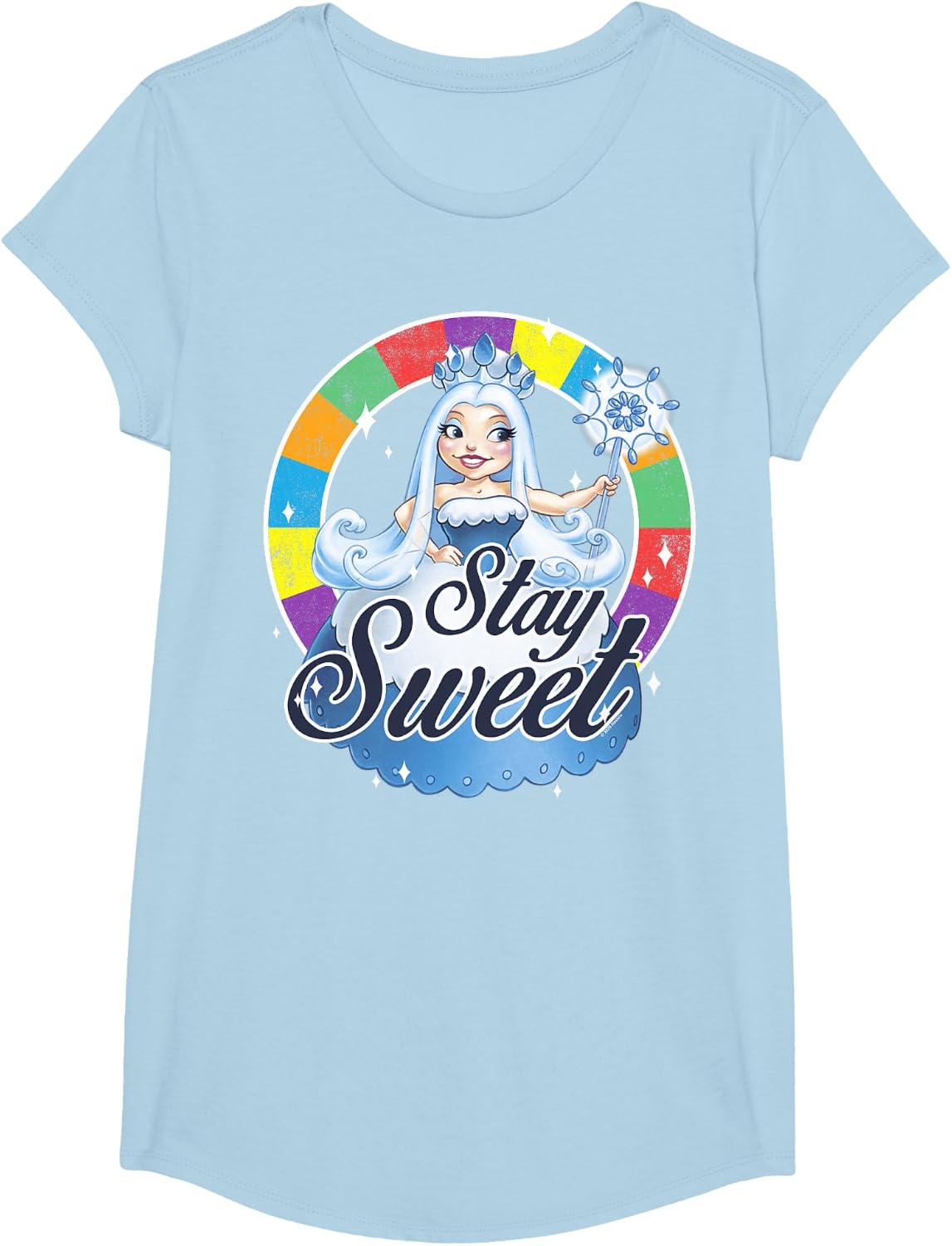 image:imageCandy Land Stay Sweet Princess Frostine Game Wheel Logo TShirtBaby Blue