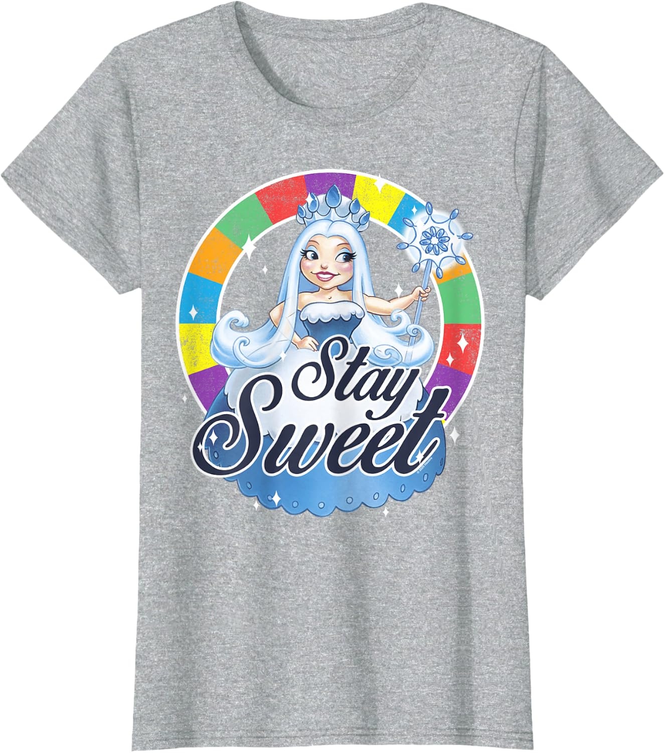 image:imageCandy Land Stay Sweet Princess Frostine Game Wheel Logo TShirtHeather Grey