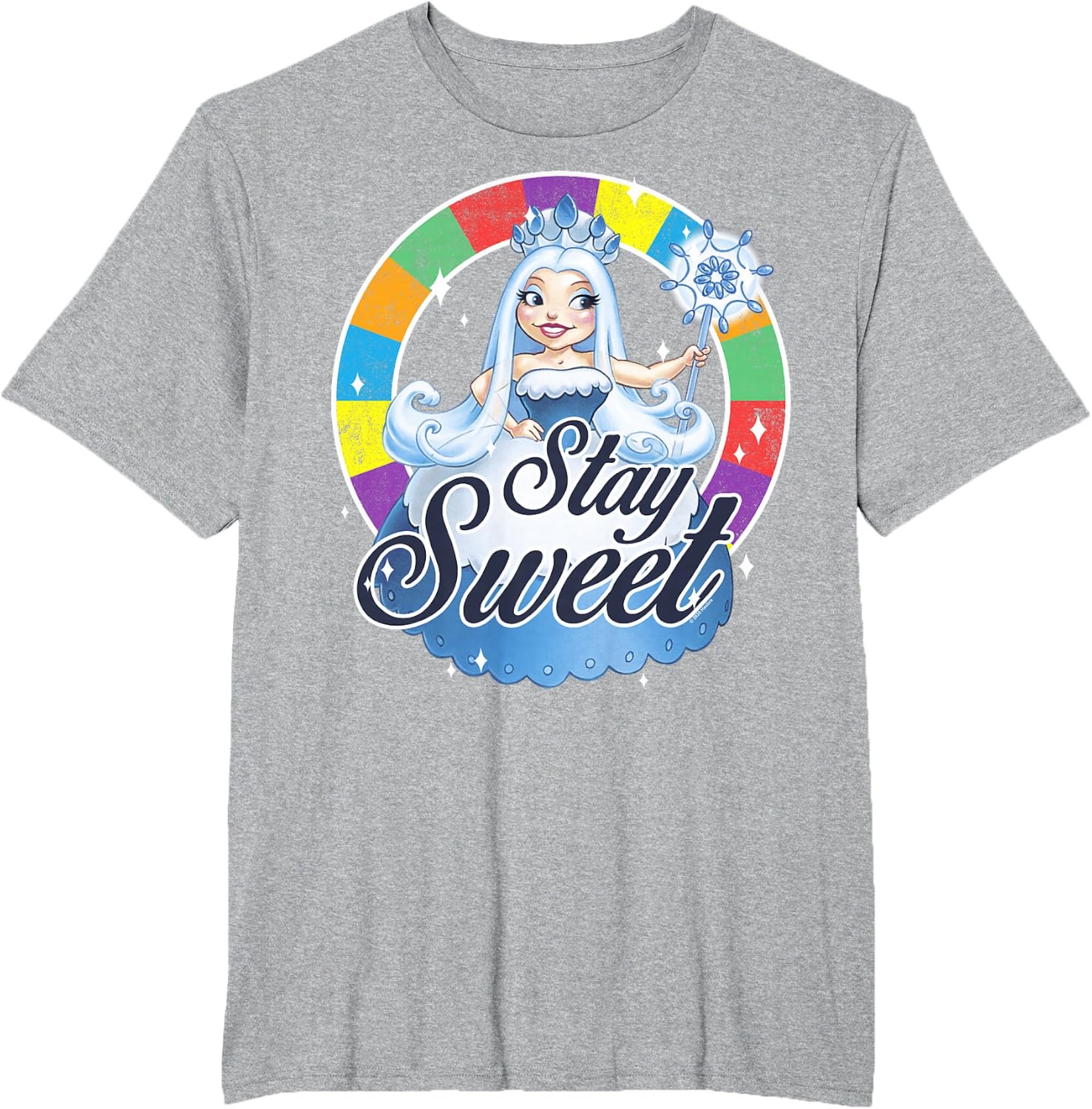 image:imageCandy Land Stay Sweet Princess Frostine Game Wheel Logo TShirtHeather Grey