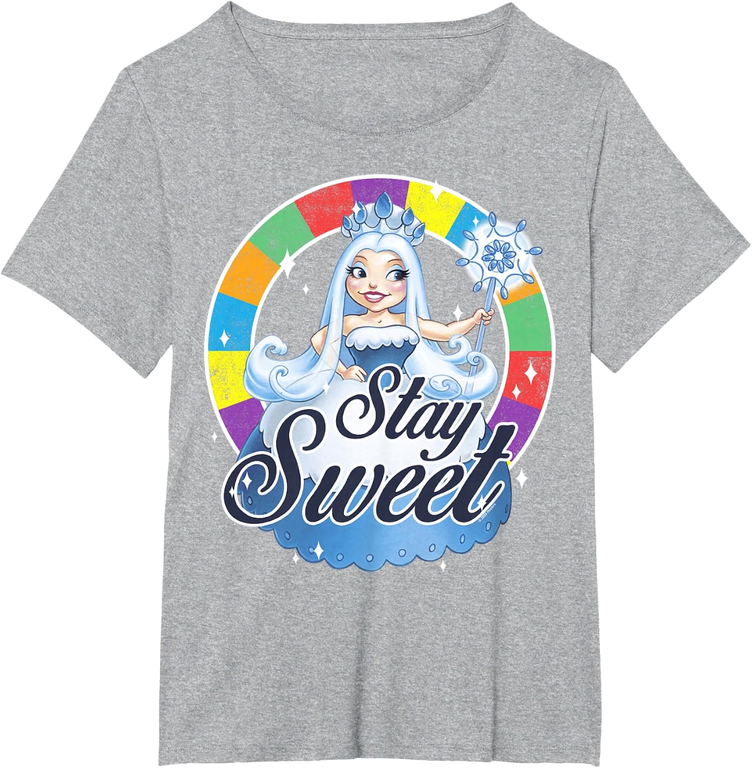 image:imageCandy Land Stay Sweet Princess Frostine Game Wheel Logo TShirtHeather Grey