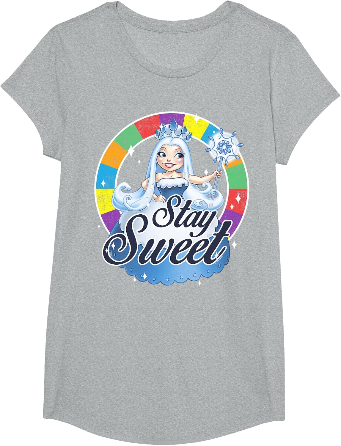 image:imageCandy Land Stay Sweet Princess Frostine Game Wheel Logo TShirtHeather Grey