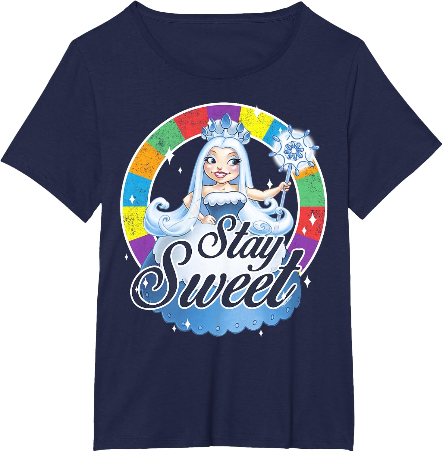 image:imageCandy Land Stay Sweet Princess Frostine Game Wheel Logo TShirtNavy Blue