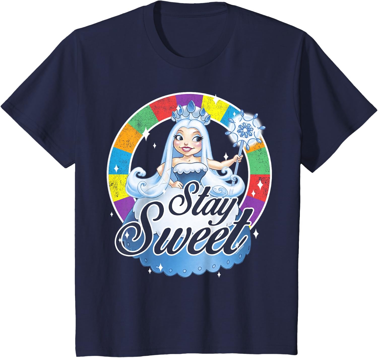 image:imageCandy Land Stay Sweet Princess Frostine Game Wheel Logo TShirtNavy Blue