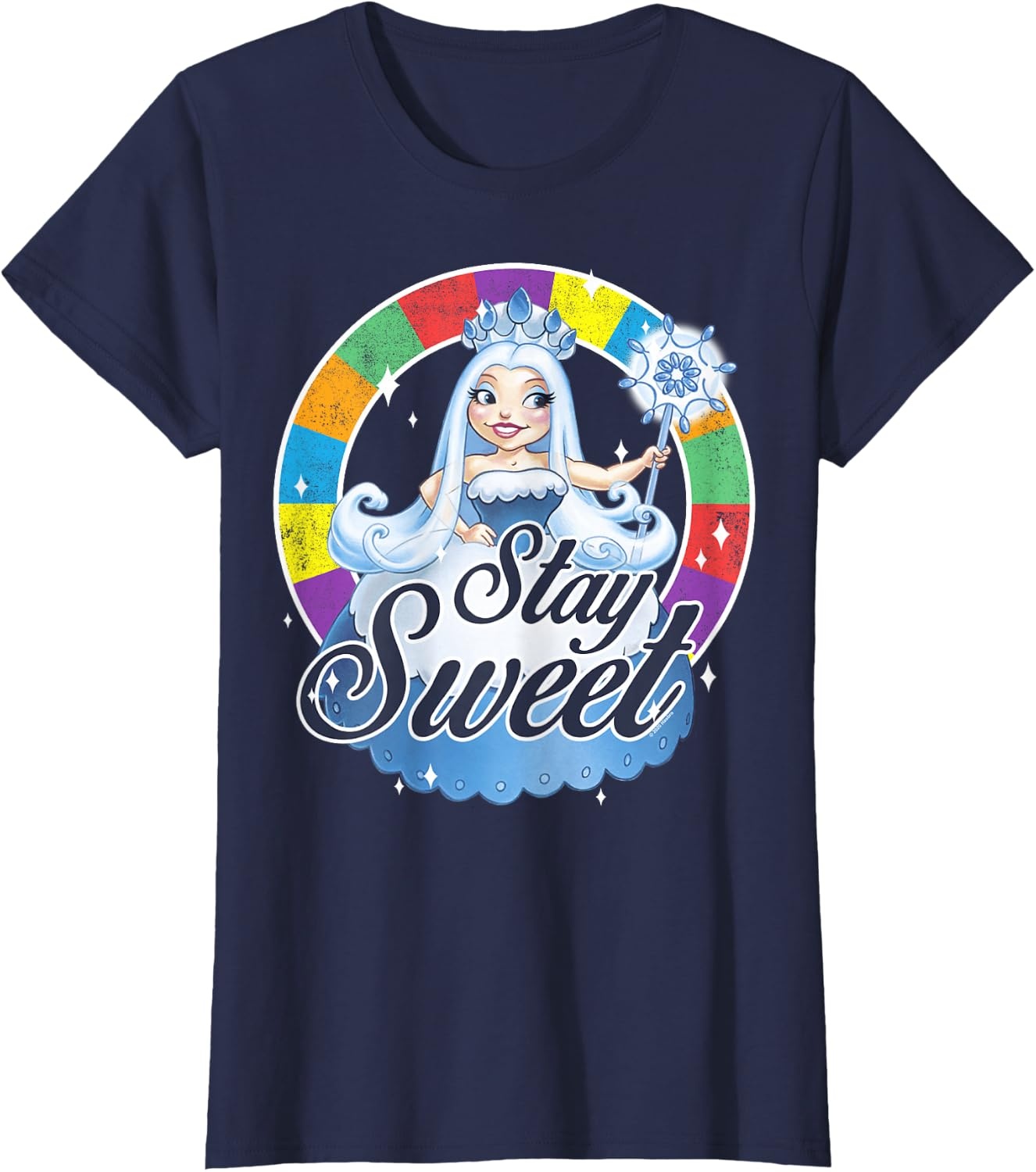 image:imageCandy Land Stay Sweet Princess Frostine Game Wheel Logo TShirtNavy Blue