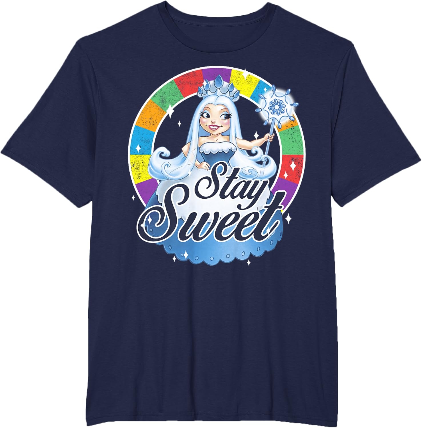 image:imageCandy Land Stay Sweet Princess Frostine Game Wheel Logo TShirtNavy Blue