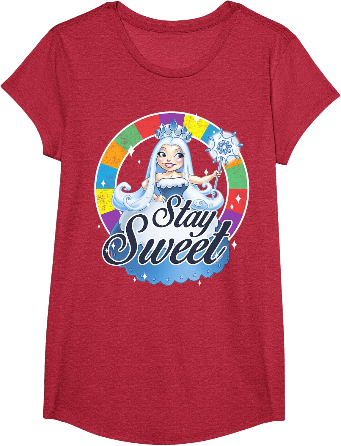 image:imageCandy Land Stay Sweet Princess Frostine Game Wheel Logo TShirtRed Heather