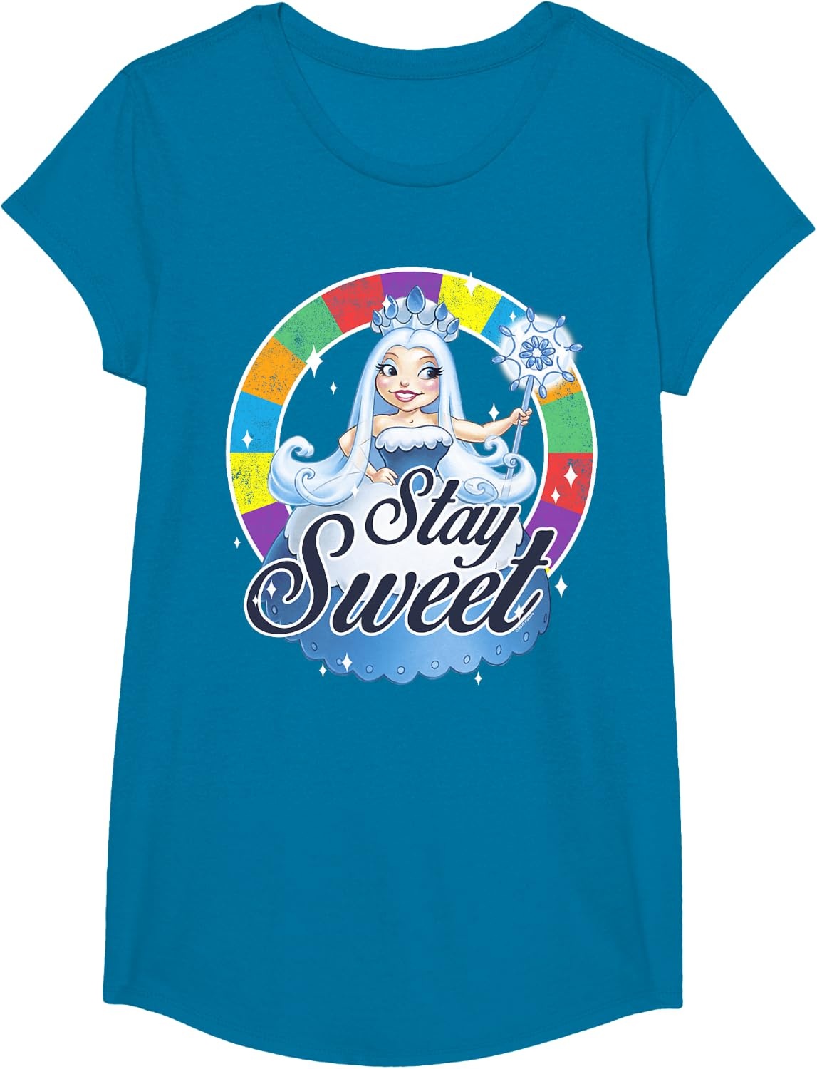 image:imageCandy Land Stay Sweet Princess Frostine Game Wheel Logo TShirtSapphire Blue