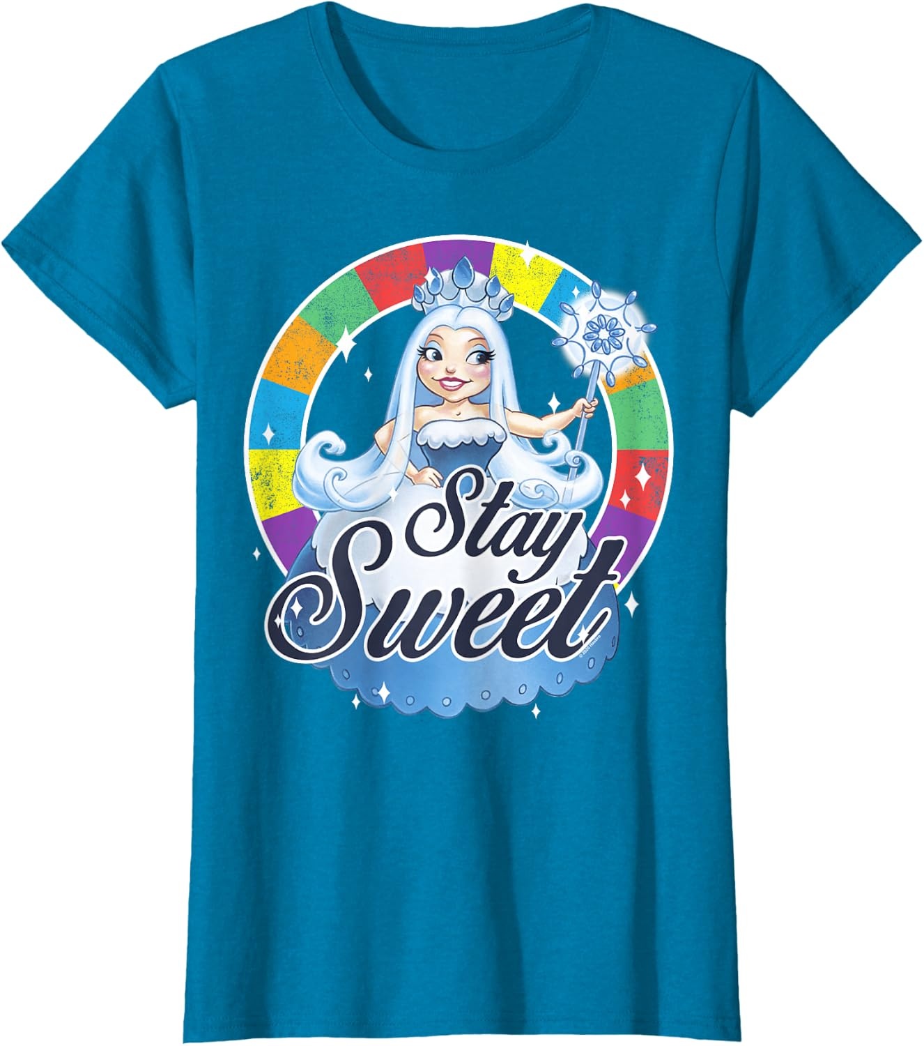 image:imageCandy Land Stay Sweet Princess Frostine Game Wheel Logo TShirtSapphire Blue