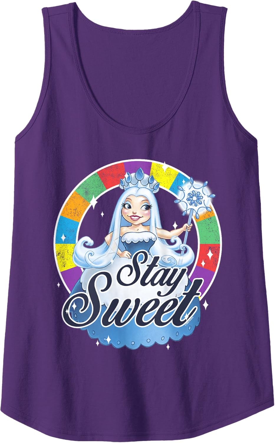 image:imageCandy Land Stay Sweet Princess Frostine Game Wheel Logo Tank TopPurple
