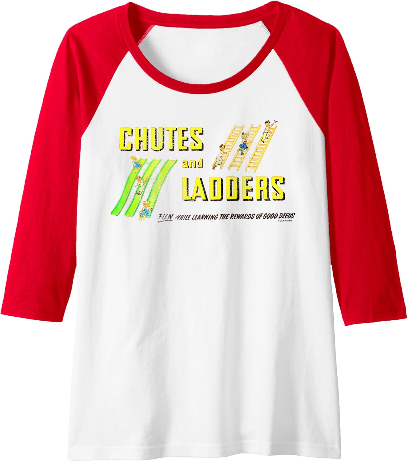 image:imageChutes And Ladders Classic Logo Raglan Baseball TeeRedWhite