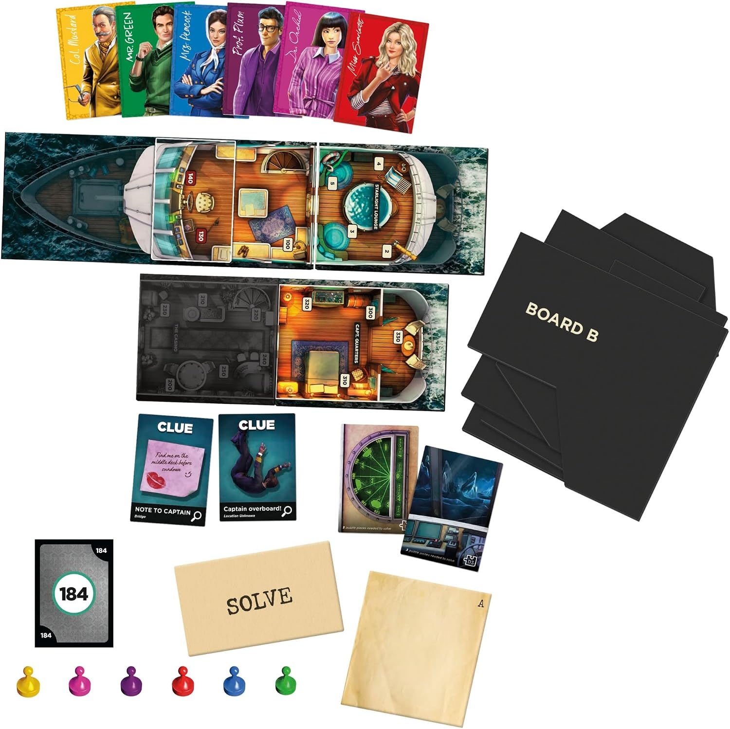 image:imageClue Escape The Midnight Hotel Board Game Clue Escape Room Game 1Time Solve Mystery Games Family Games for Ages 10 16 Players 90 Mins AvgSabotage on the High Seas