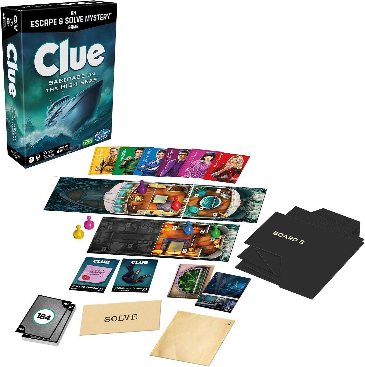 image:imageClue Escape The Midnight Hotel Board Game Clue Escape Room Game 1Time Solve Mystery Games Family Games for Ages 10 16 Players 90 Mins AvgSabotage on the High Seas