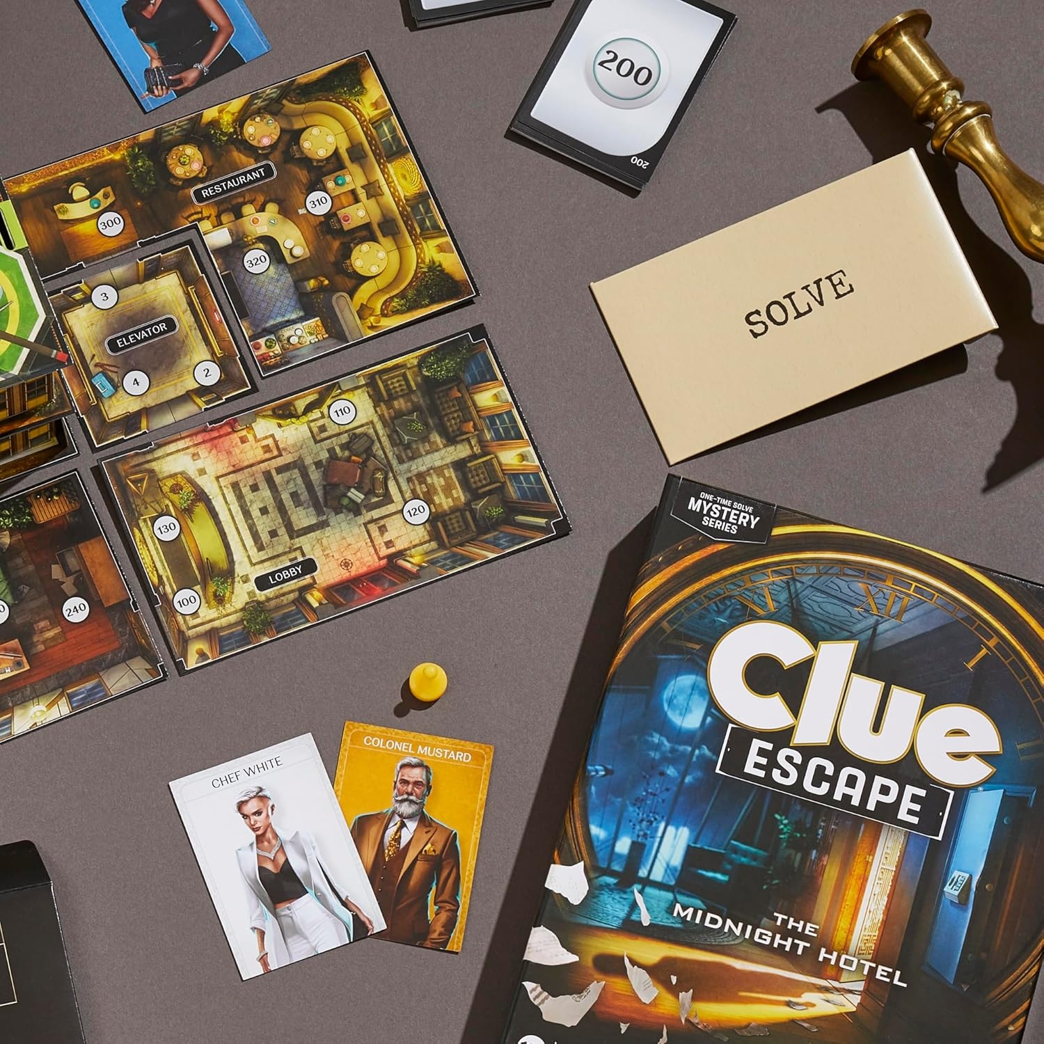image:imageClue Escape The Midnight Hotel Board Game Clue Escape Room Game 1Time Solve Mystery Games Family Games for Ages 10 16 Players 90 Mins AvgThe Midnight Hotel