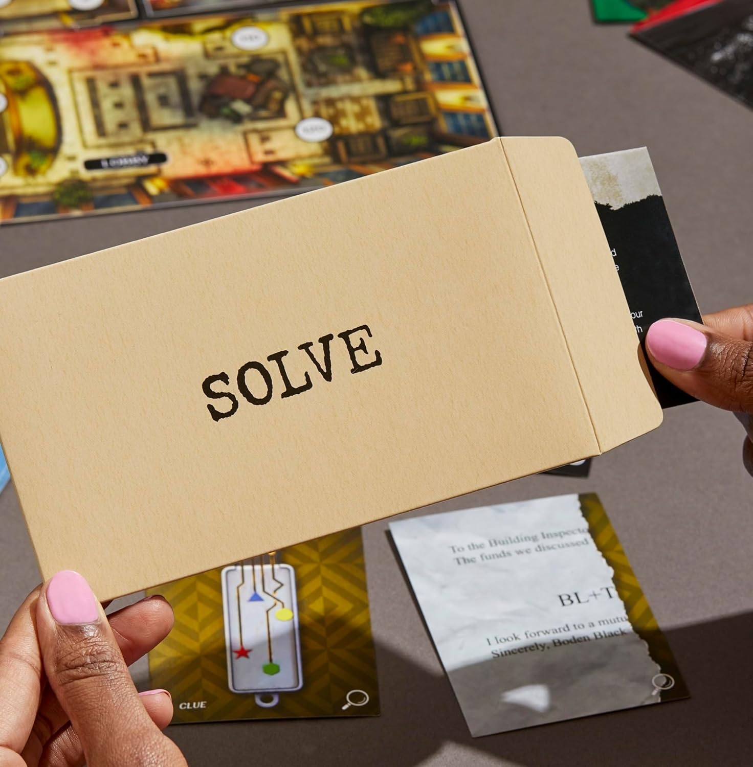 image:imageClue Escape The Midnight Hotel Board Game Clue Escape Room Game 1Time Solve Mystery Games Family Games for Ages 10 16 Players 90 Mins AvgThe Midnight Hotel