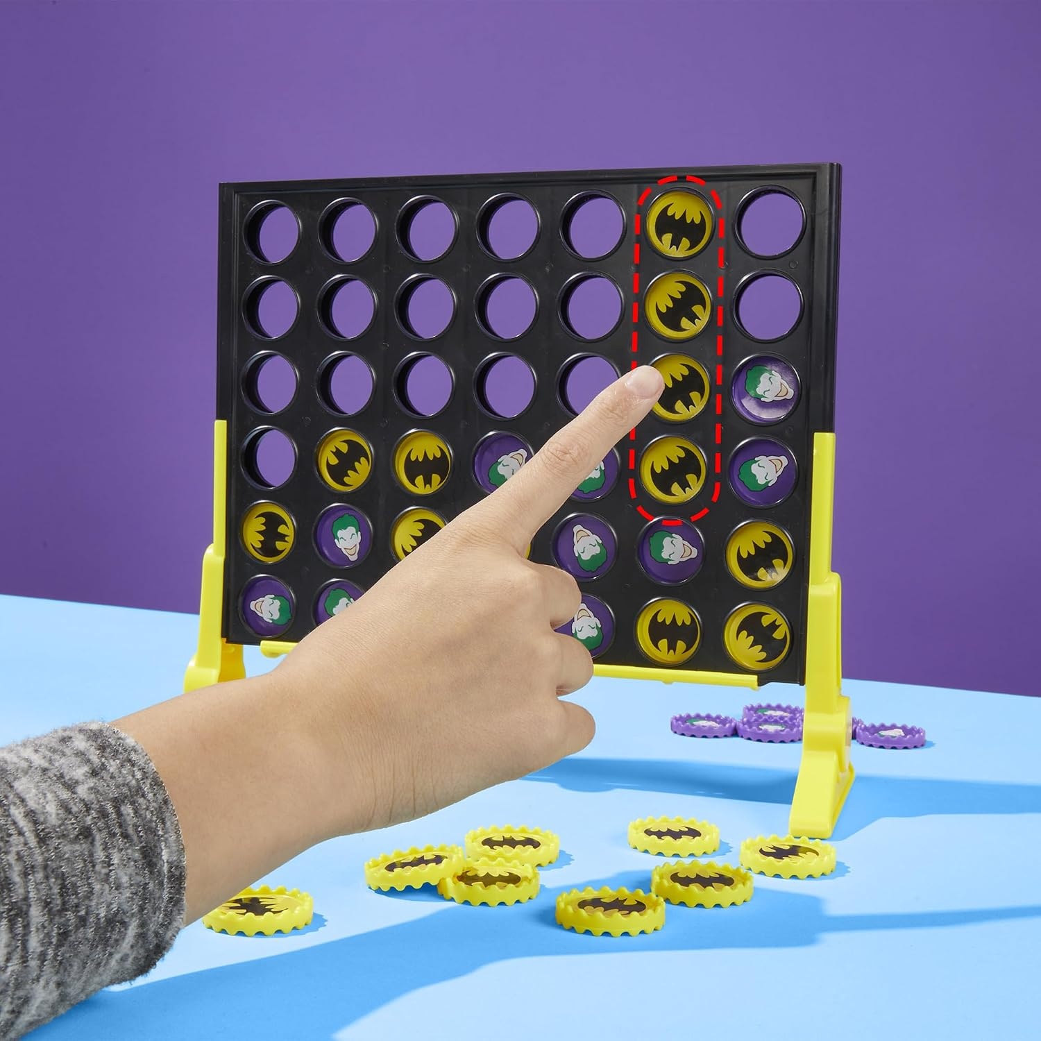 image:imageConnect 4 Batman Game BatmanThemed 4 in a Row Game Ages 6 and Up for 2 Players Strategy Board Games for Kids and Families Amazon Exclusive
