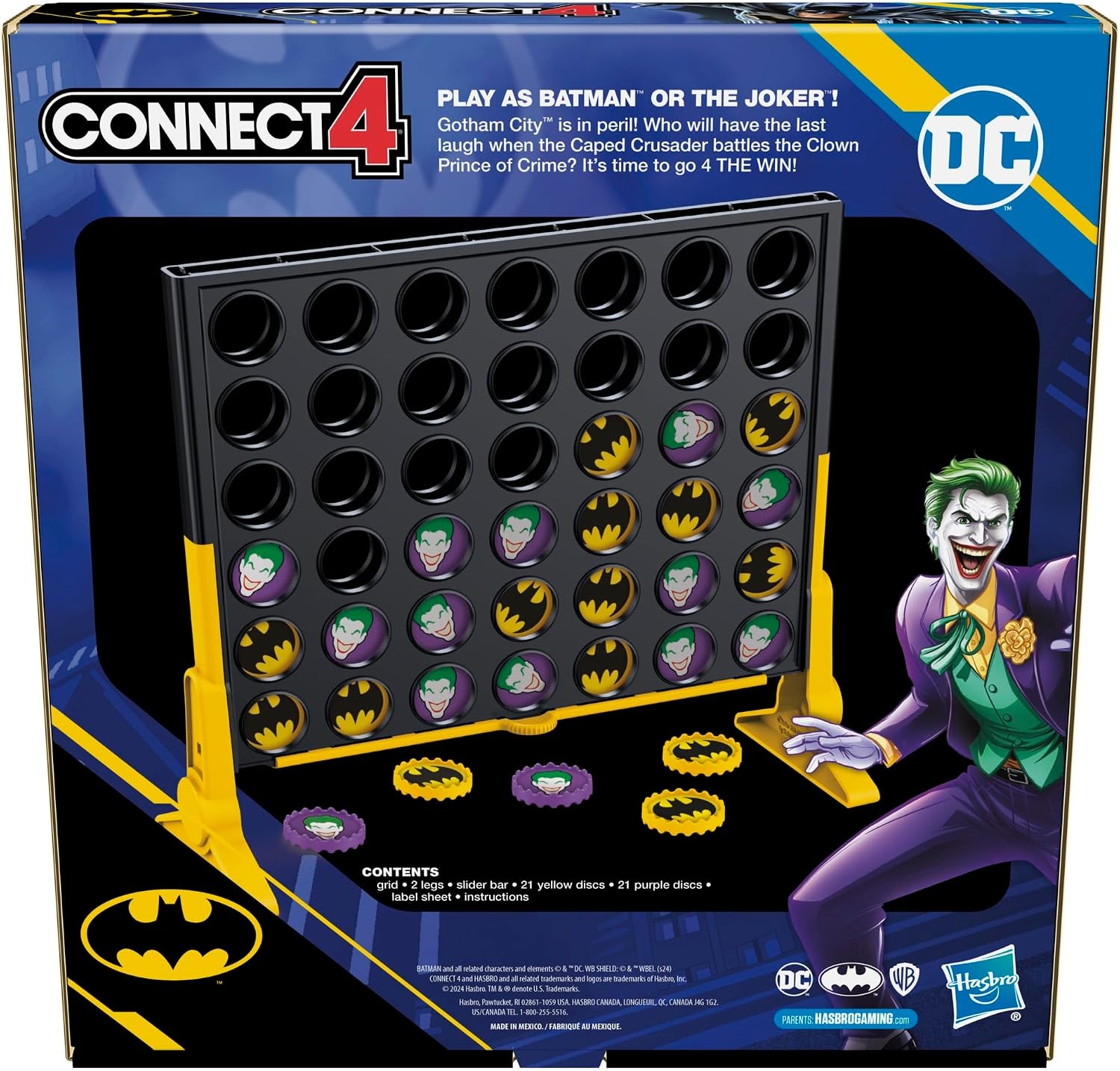 image:imageConnect 4 Batman Game BatmanThemed 4 in a Row Game Ages 6 and Up for 2 Players Strategy Board Games for Kids and Families Amazon Exclusive