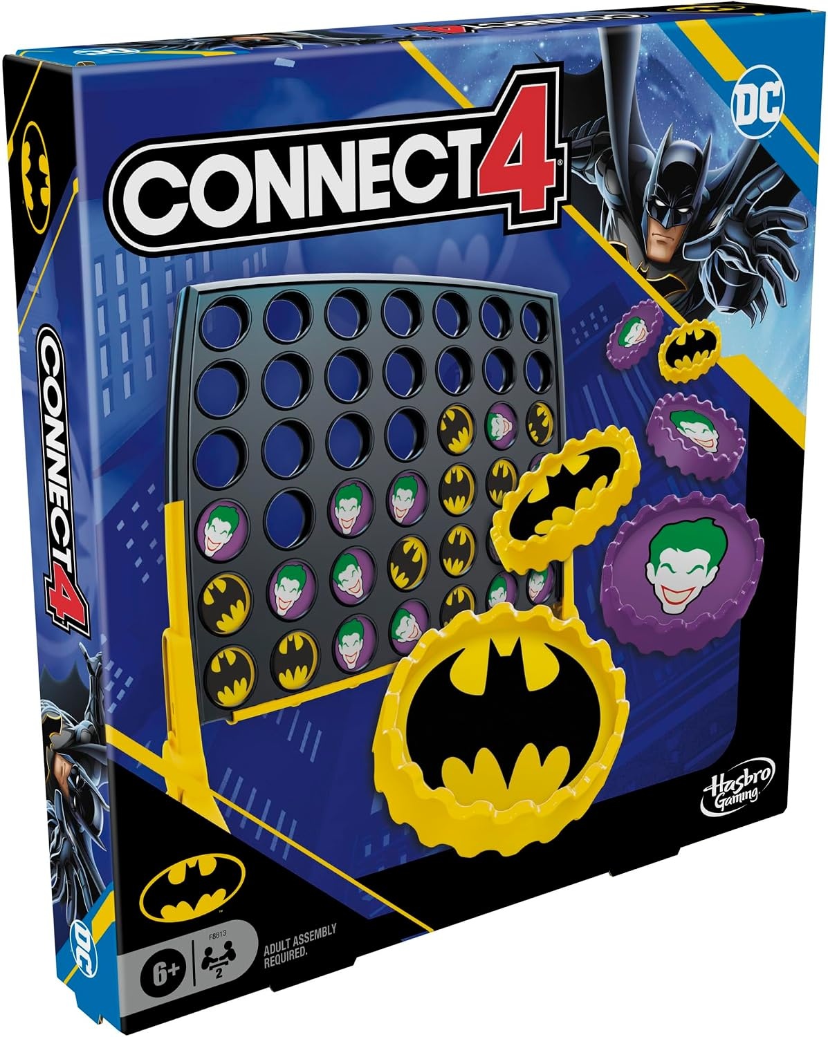 image:imageConnect 4 Batman Game BatmanThemed 4 in a Row Game Ages 6 and Up for 2 Players Strategy Board Games for Kids and Families Amazon Exclusive
