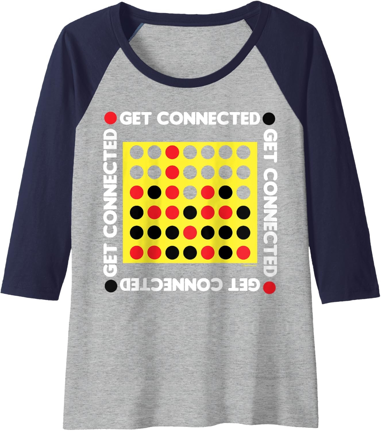 image:imageConnect Four Game Box Up Raglan Baseball TeeNavy BlueAthletic Heather