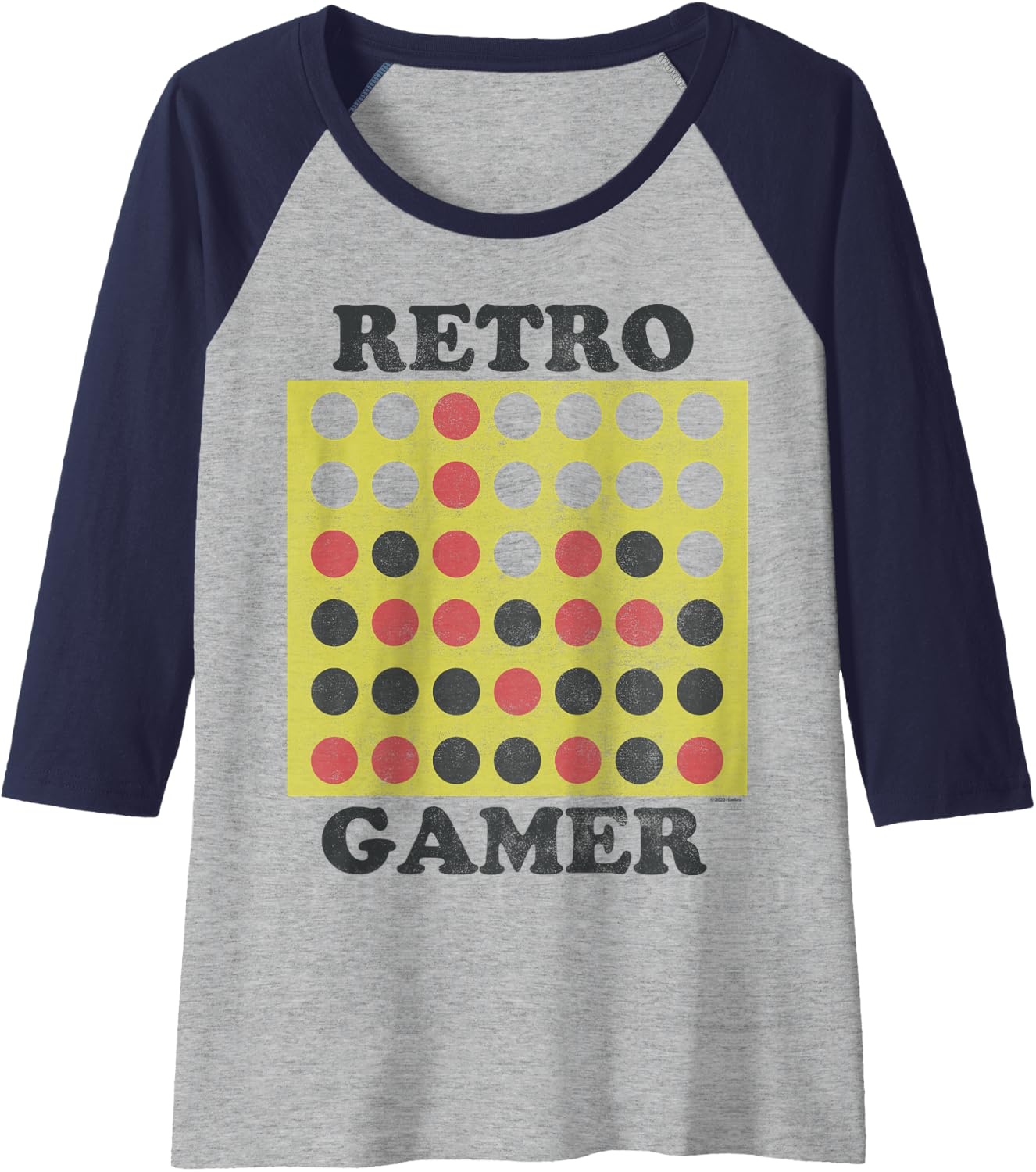 image:imageConnect Four Retro Gamer Board Raglan Baseball TeeNavy BlueAthletic Heather