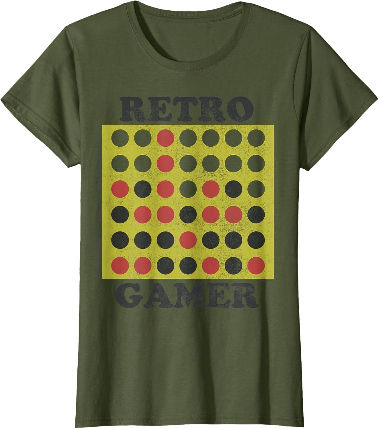 image:imageConnect Four Retro Gamer Board TShirtOlive Green