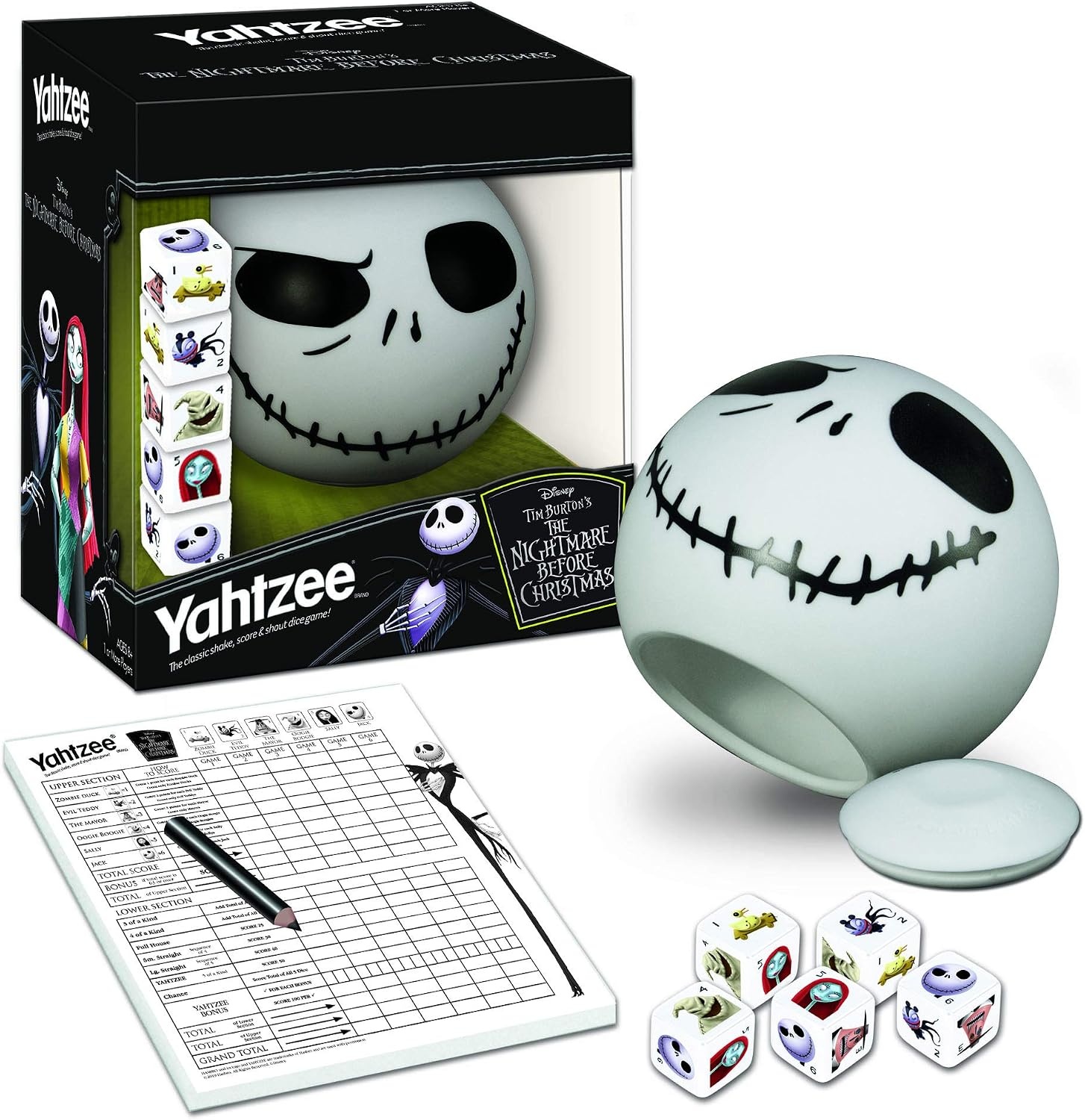 image:imageDisney Yahtzee The Nightmare Before Christmas Dice Game Collectible Jack Skellington Toy Family Dice Game amp Travel Games