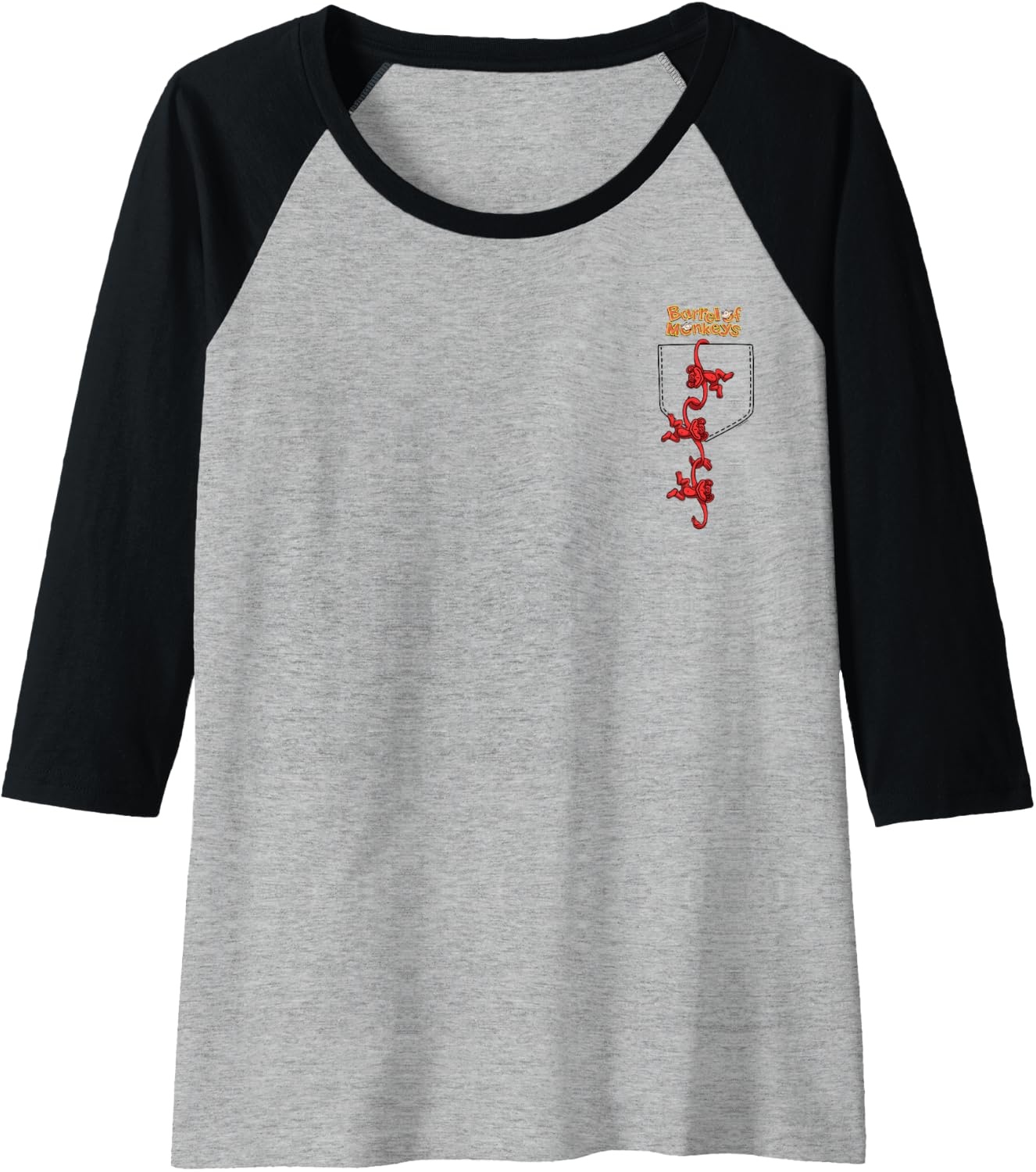 image:imageFaux Pocket Raglan Baseball TeeBlackAthletic Heather