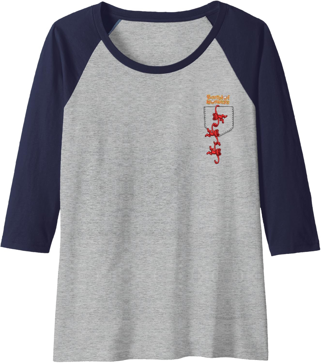 image:imageFaux Pocket Raglan Baseball TeeNavy BlueAthletic Heather