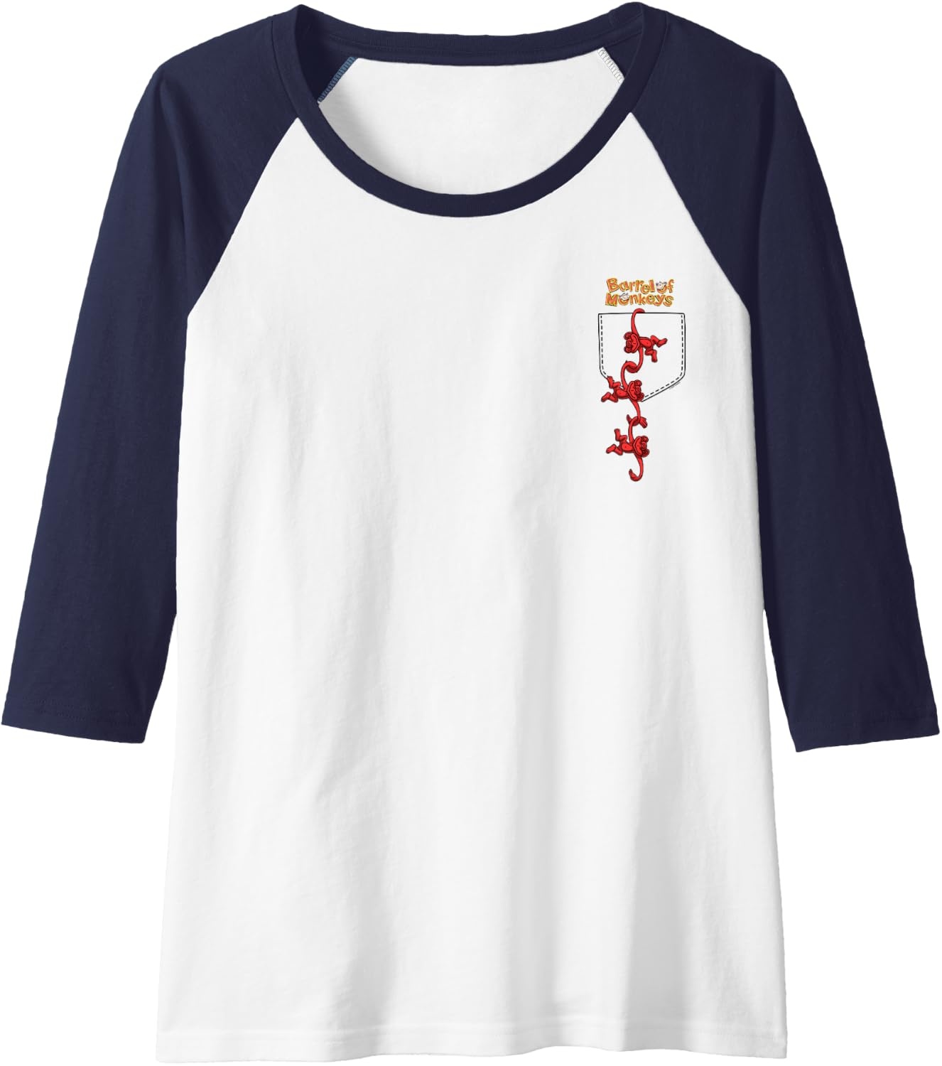 image:imageFaux Pocket Raglan Baseball TeeNavy BlueWhite