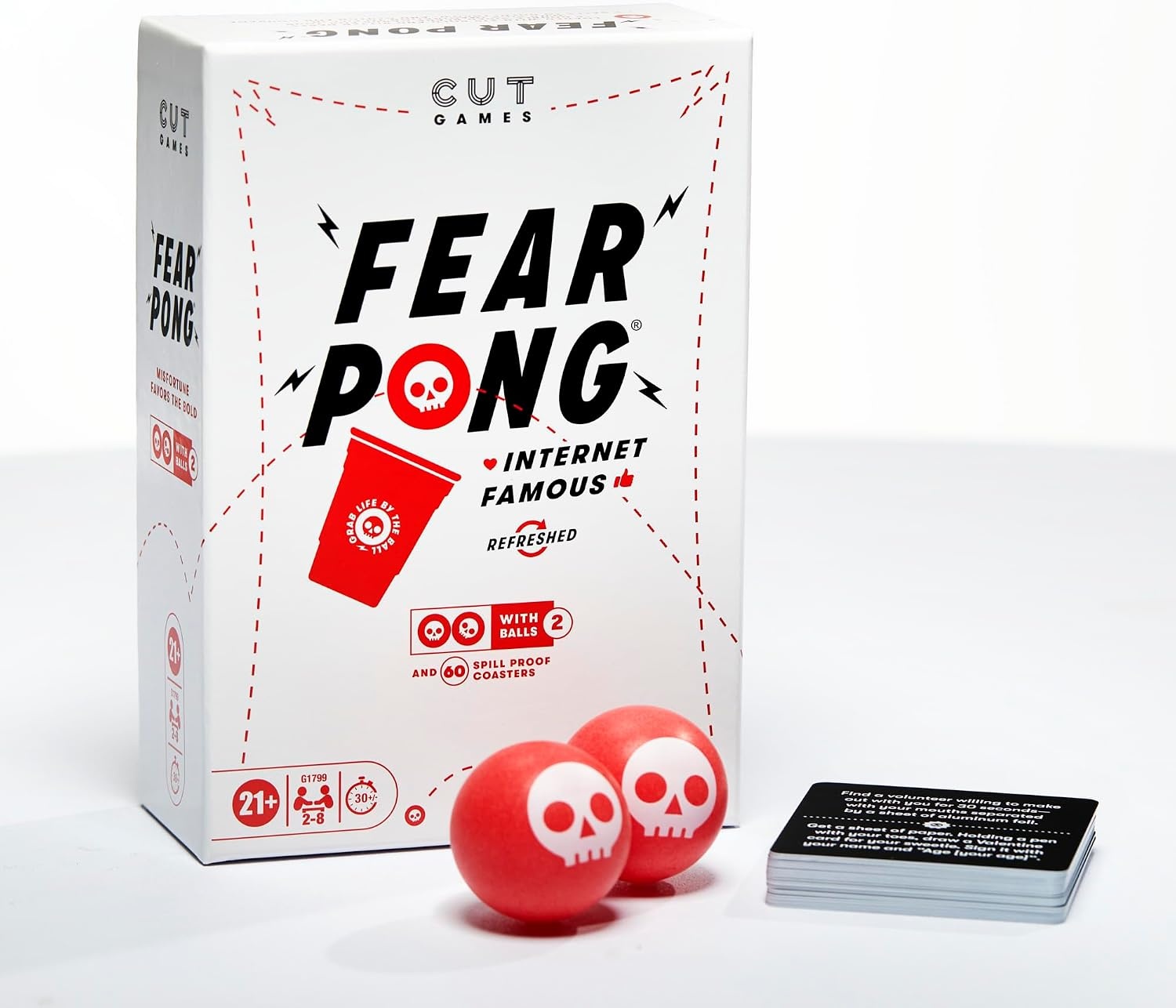 image:imageFear Pong Adult Party Game by Cut Internet Famous Extreme Pong Game with Wild Dares Ages 21 28 Players 30 Mins