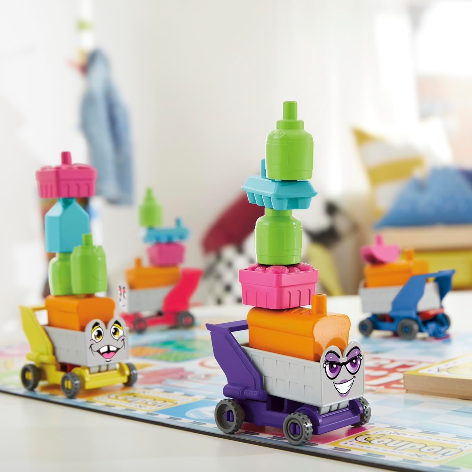 image:imageGrocery Go Karts Board Game for Preschoolers and Kids Ages 4 and Up Building Game with Mini Groceries Preschool Games for 24 Players