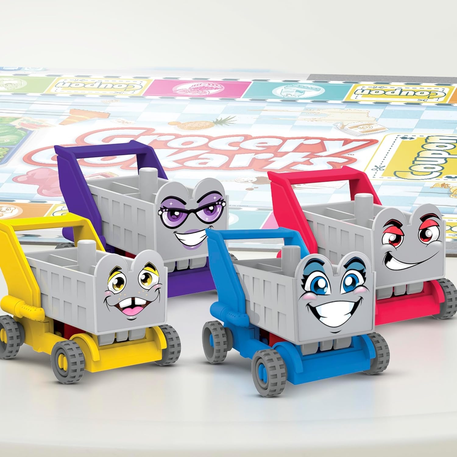 image:imageGrocery Go Karts Board Game for Preschoolers and Kids Ages 4 and Up Building Game with Mini Groceries Preschool Games for 24 Players