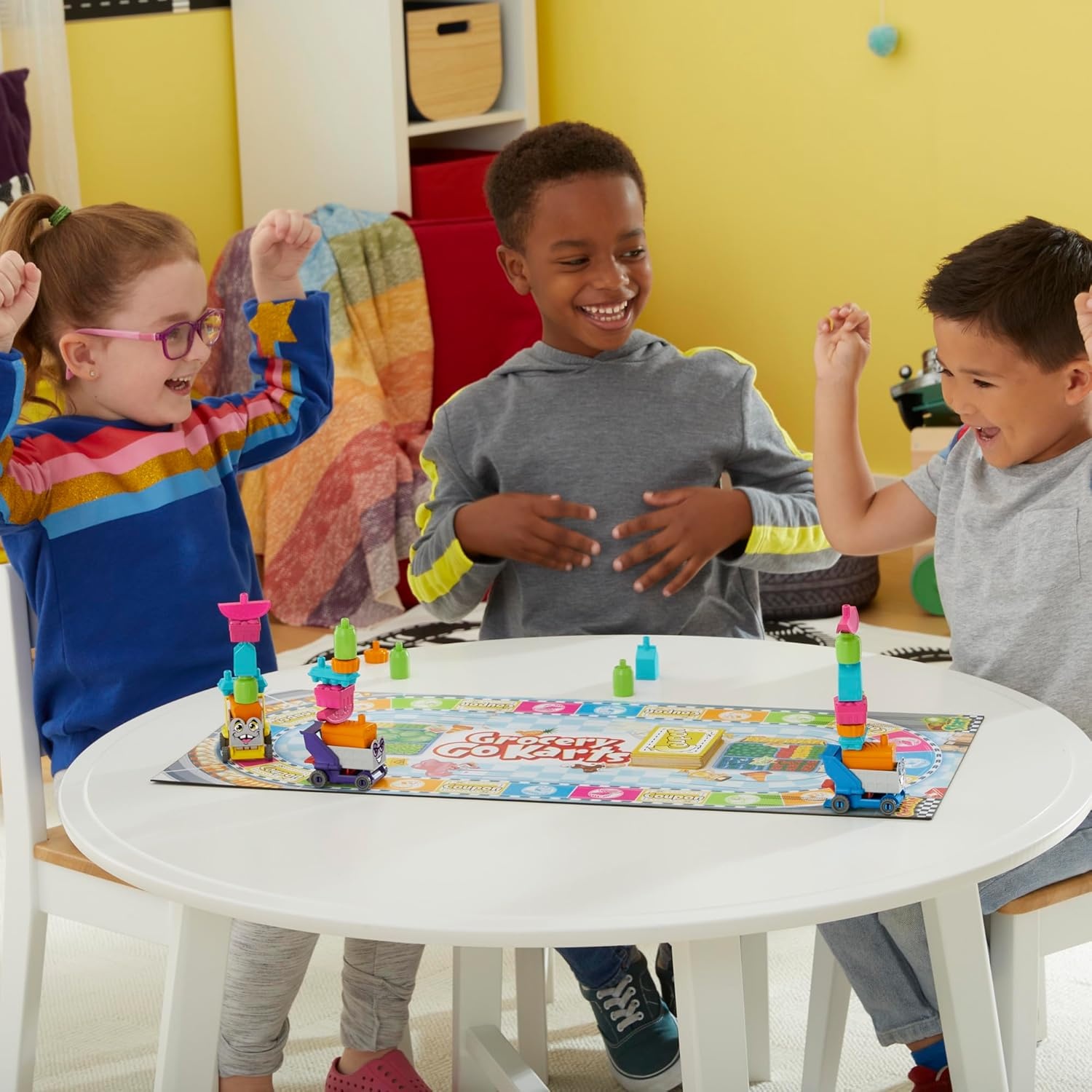 image:imageGrocery Go Karts Board Game for Preschoolers and Kids Ages 4 and Up Building Game with Mini Groceries Preschool Games for 24 Players