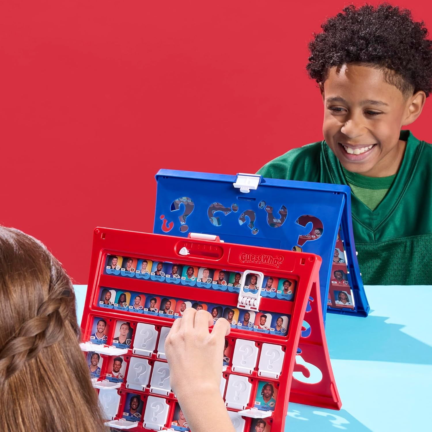 image:imageGuess Who NFL Edition Board Game Officially Licensed NFL Game for Kids and Families Ages 6 2 Players 15 Mins Football Games