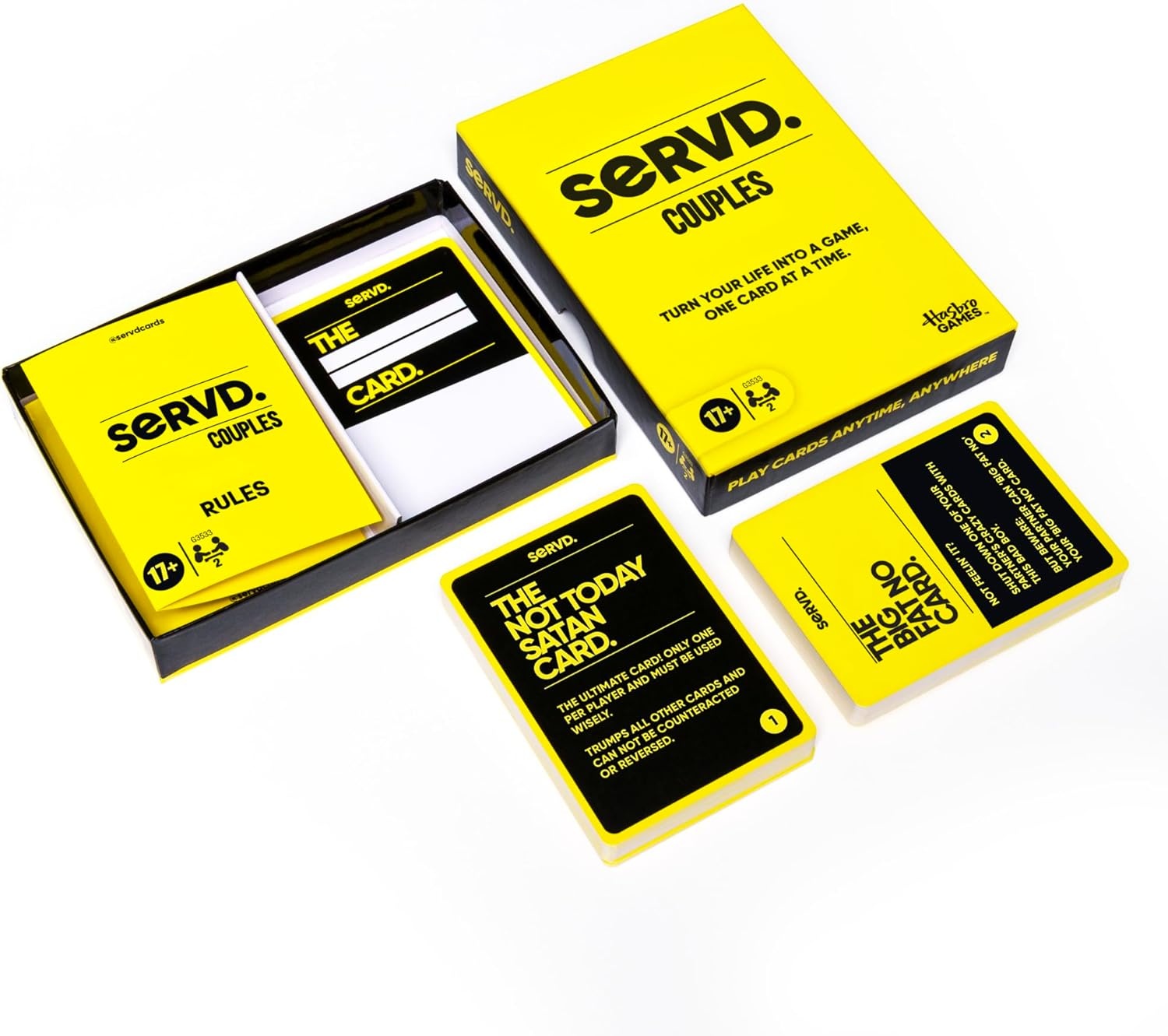 image:imageHasbro Games SERVD Couples Game Hilarious RealLife Card Game for Partners Funny Gifts for Anniversary Date Nights Valentines Day 2 Players Ages 17Couples