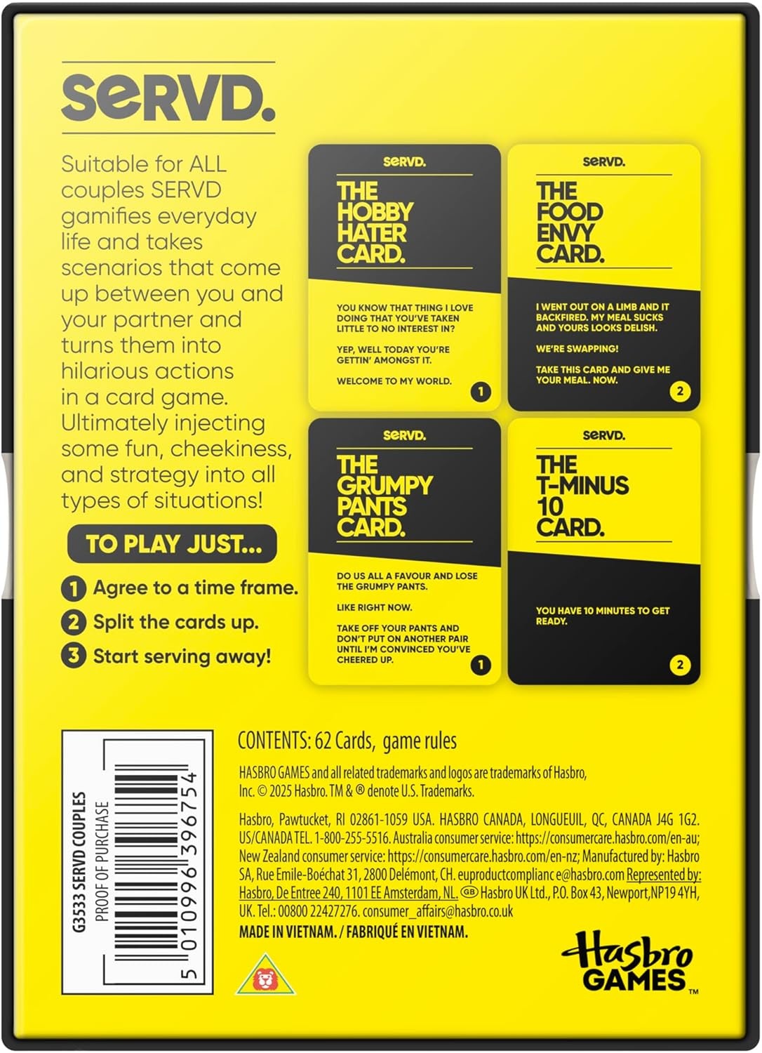 image:imageHasbro Games SERVD Couples Game Hilarious RealLife Card Game for Partners Funny Gifts for Anniversary Date Nights Valentines Day 2 Players Ages 17Couples