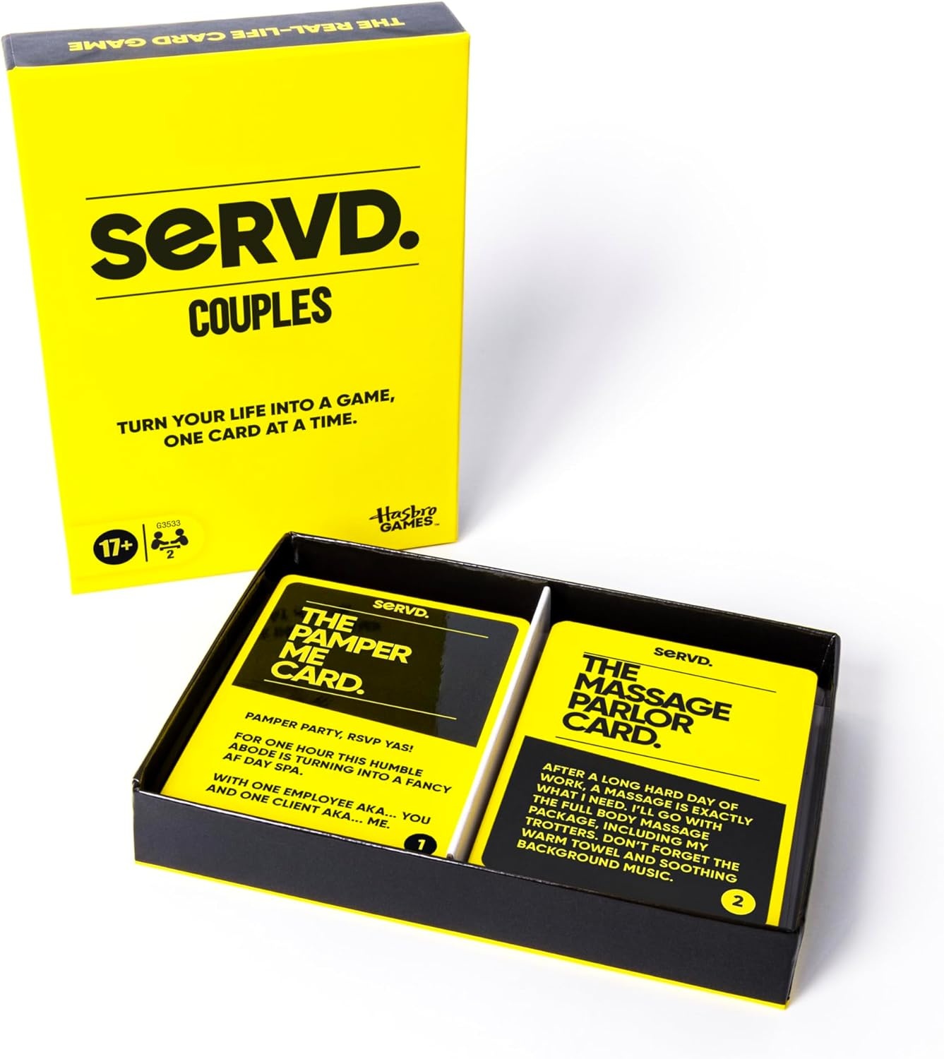 image:imageHasbro Games SERVD Couples Game Hilarious RealLife Card Game for Partners Funny Gifts for Anniversary Date Nights Valentines Day 2 Players Ages 17Couples