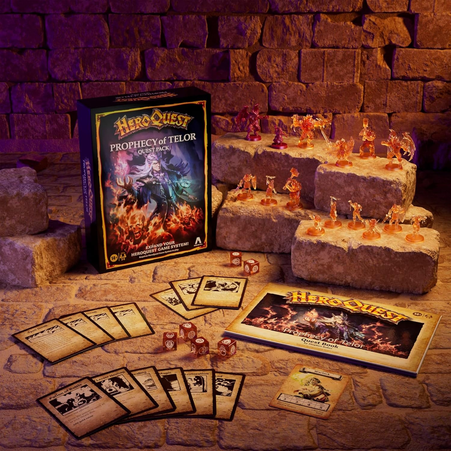 image:imageHasbro Gaming Avalon Hill HeroQuest Prophecy of Telor Quest Pack Requires HeroQuest Game System to Play Dungeon Crawler Games Ages 14 25 Players Strategy GamesThematic