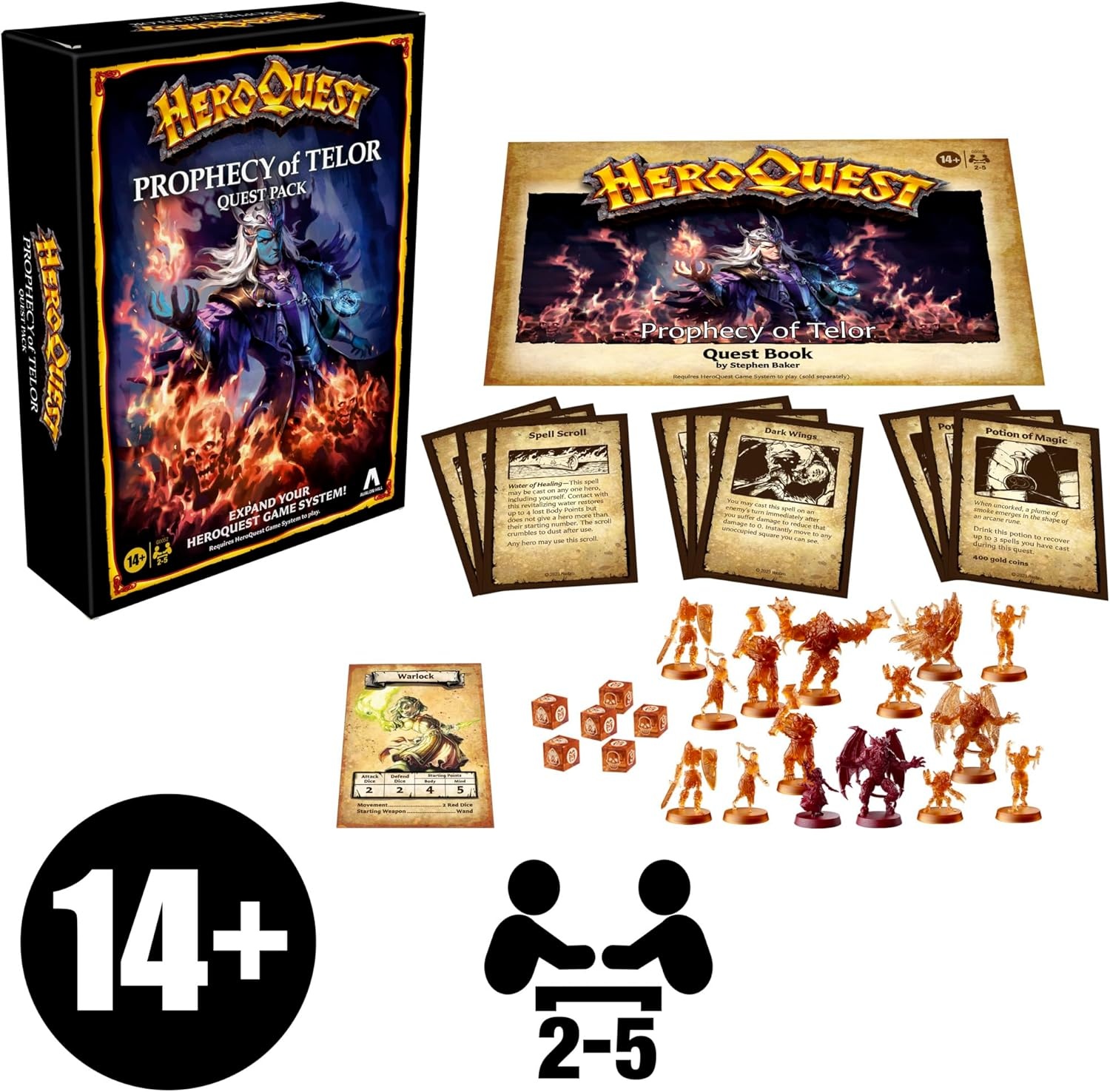 image:imageHasbro Gaming Avalon Hill HeroQuest Prophecy of Telor Quest Pack Requires HeroQuest Game System to Play Dungeon Crawler Games Ages 14 25 Players Strategy GamesThematic
